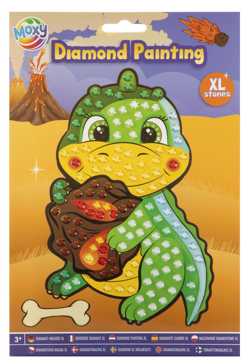 Kreativní set diamantové malování dráček A5 velké XL kameny + pero vosk tácek dráček