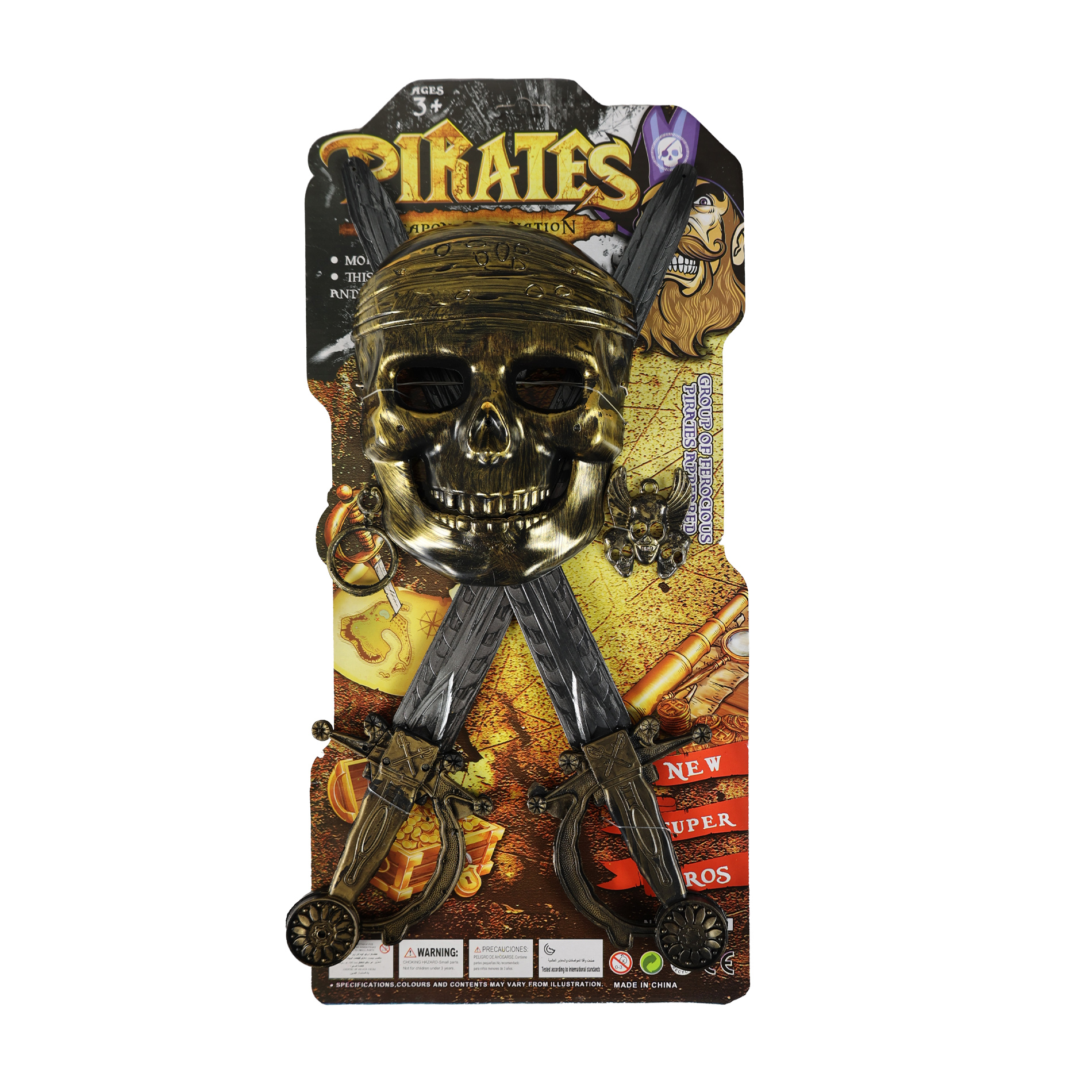 Pirátská sada s maskou a 2 meči