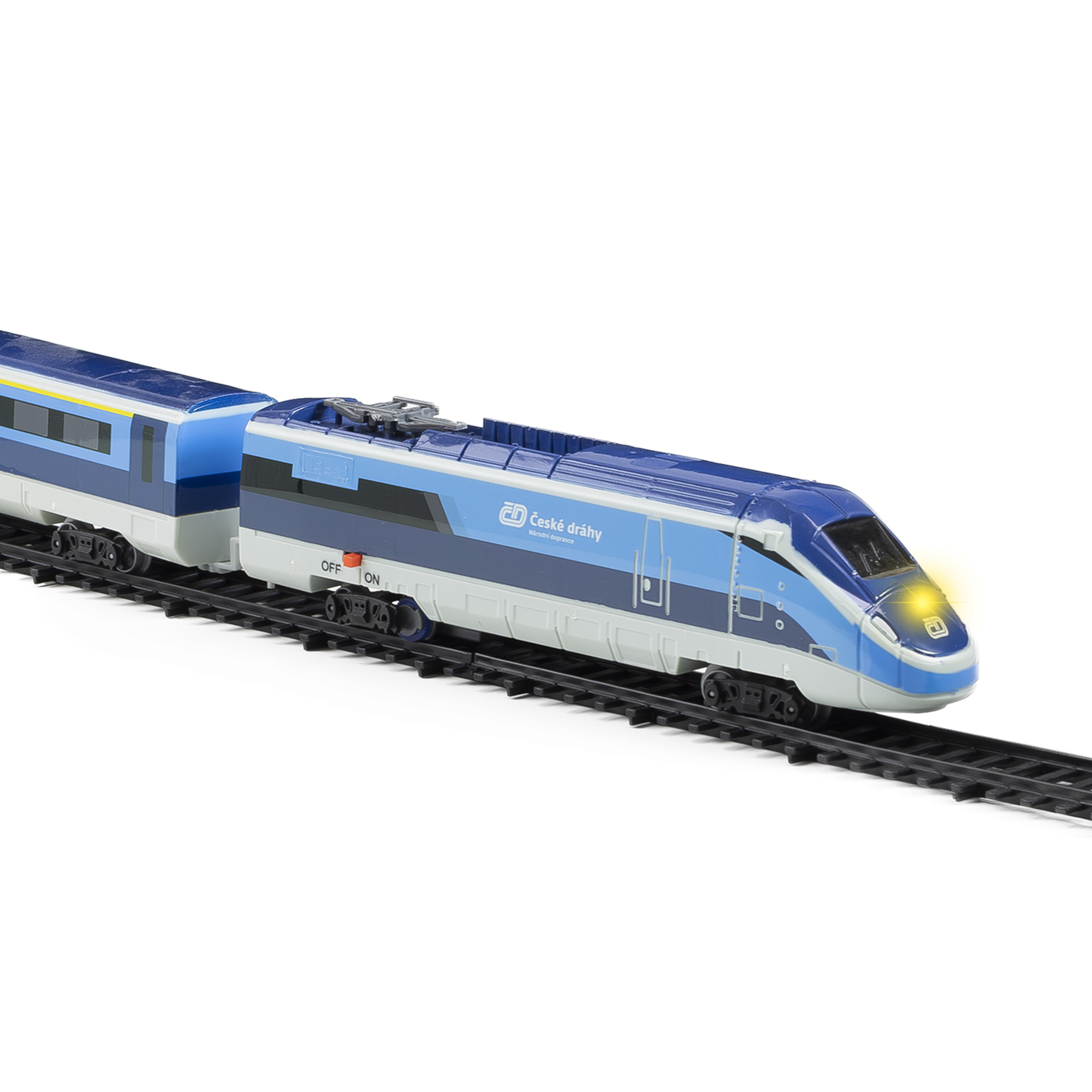 Vlak České dráhy se zvukem a světlem