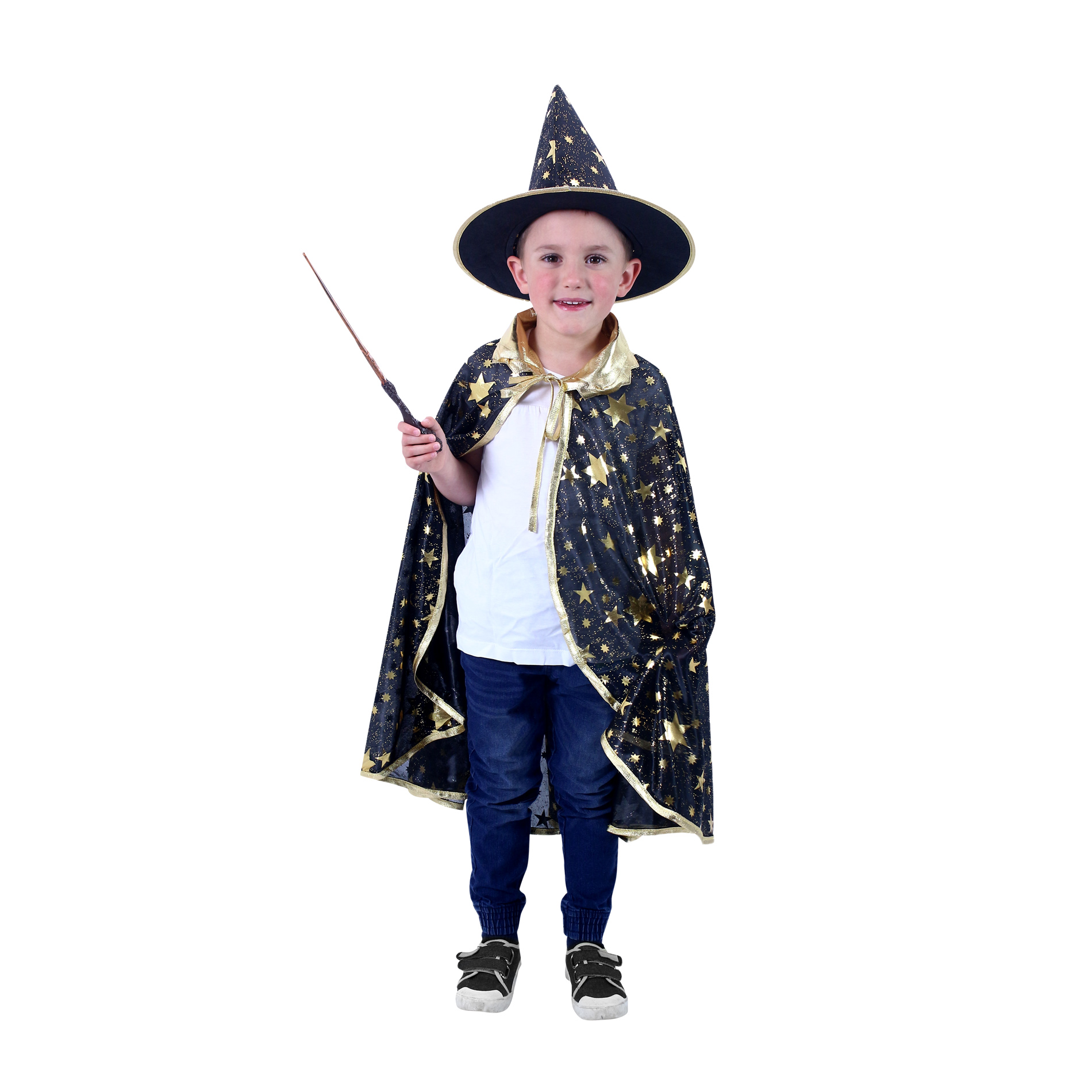 Dětský plášť kouzelníka černý s kloboukem