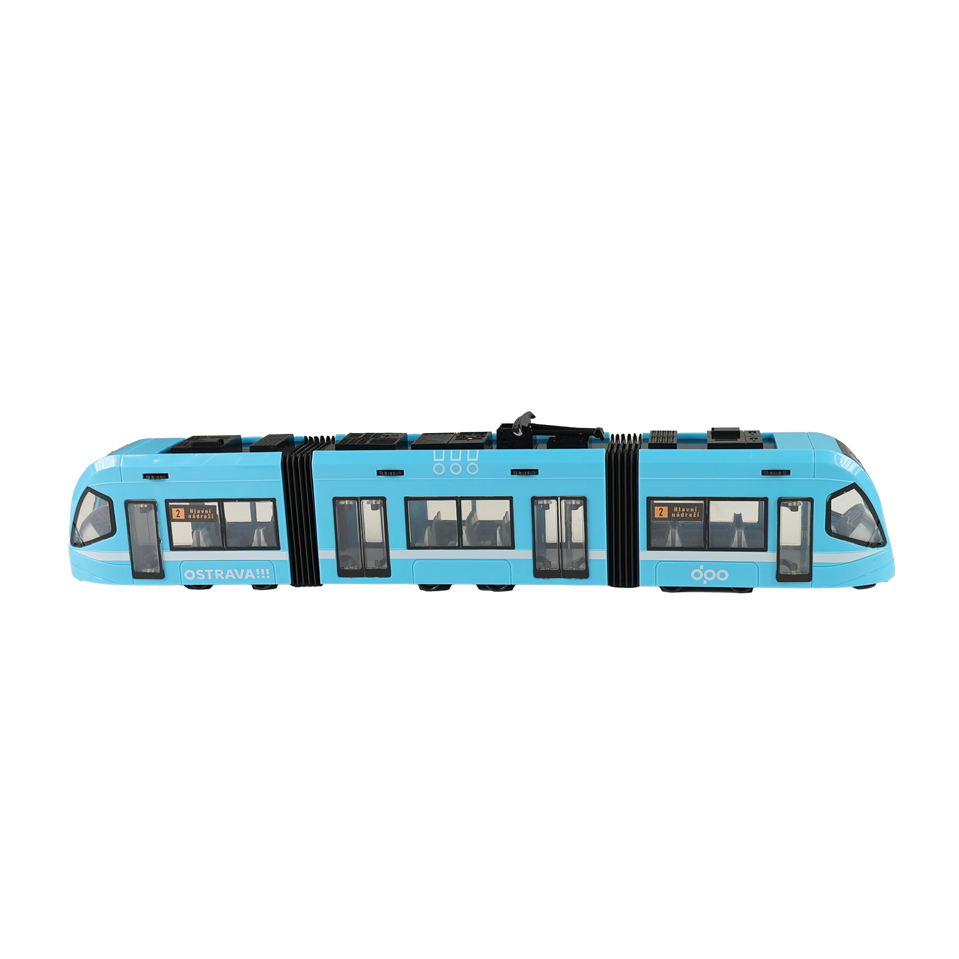 Moderní tramvaj DPO Ostrava modrá 47 cm