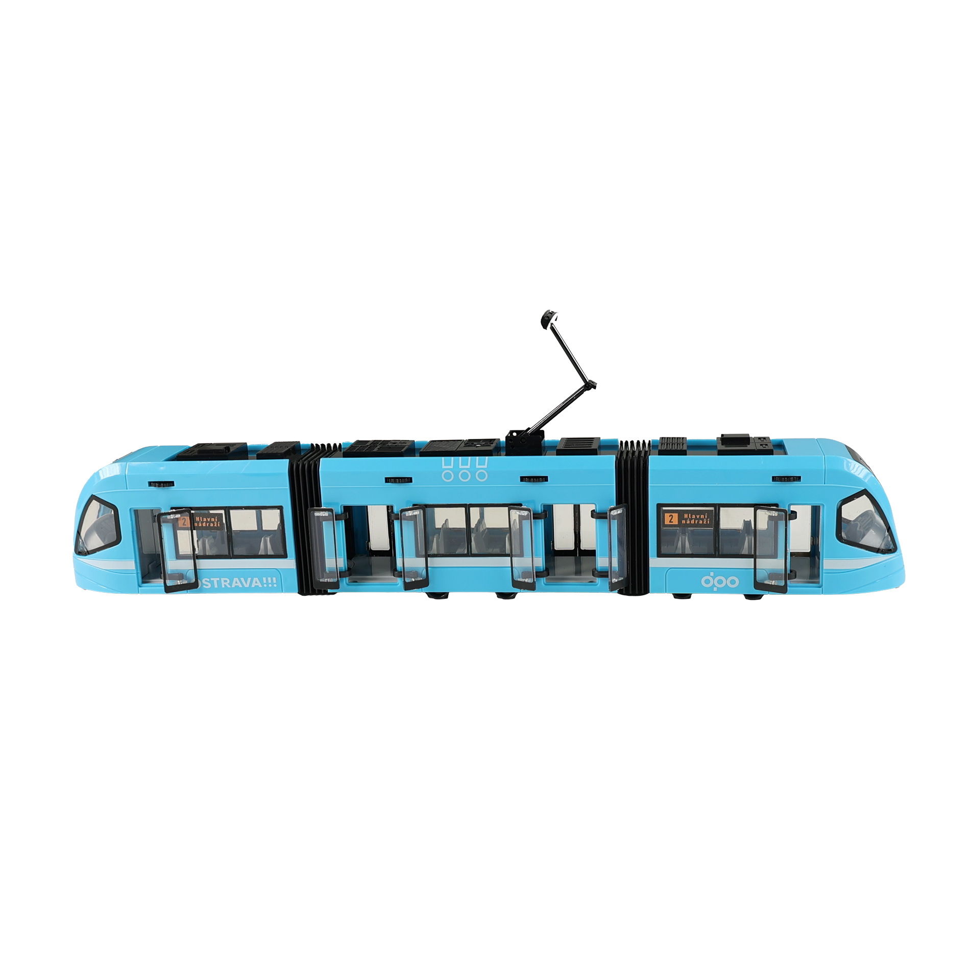 Moderní tramvaj DPO Ostrava modrá 47 cm