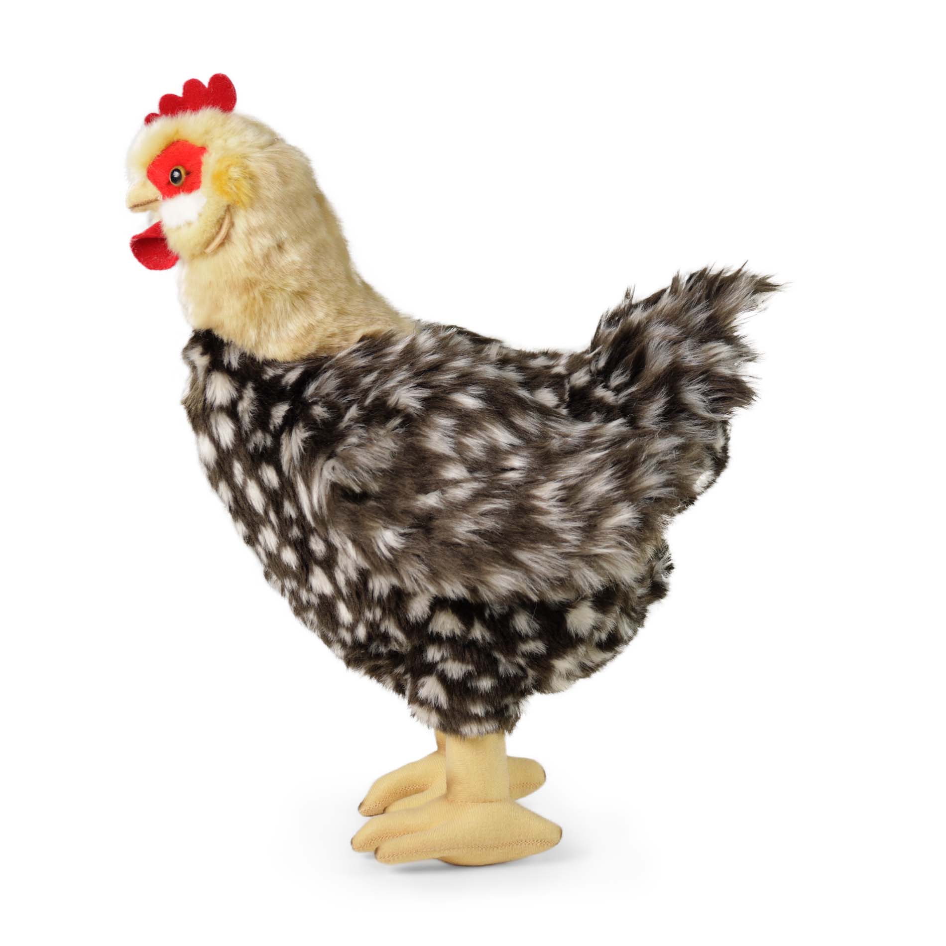 Plyšová slepice kropenatá stojící 33 cm s vejcem ECO-FRIENDLY