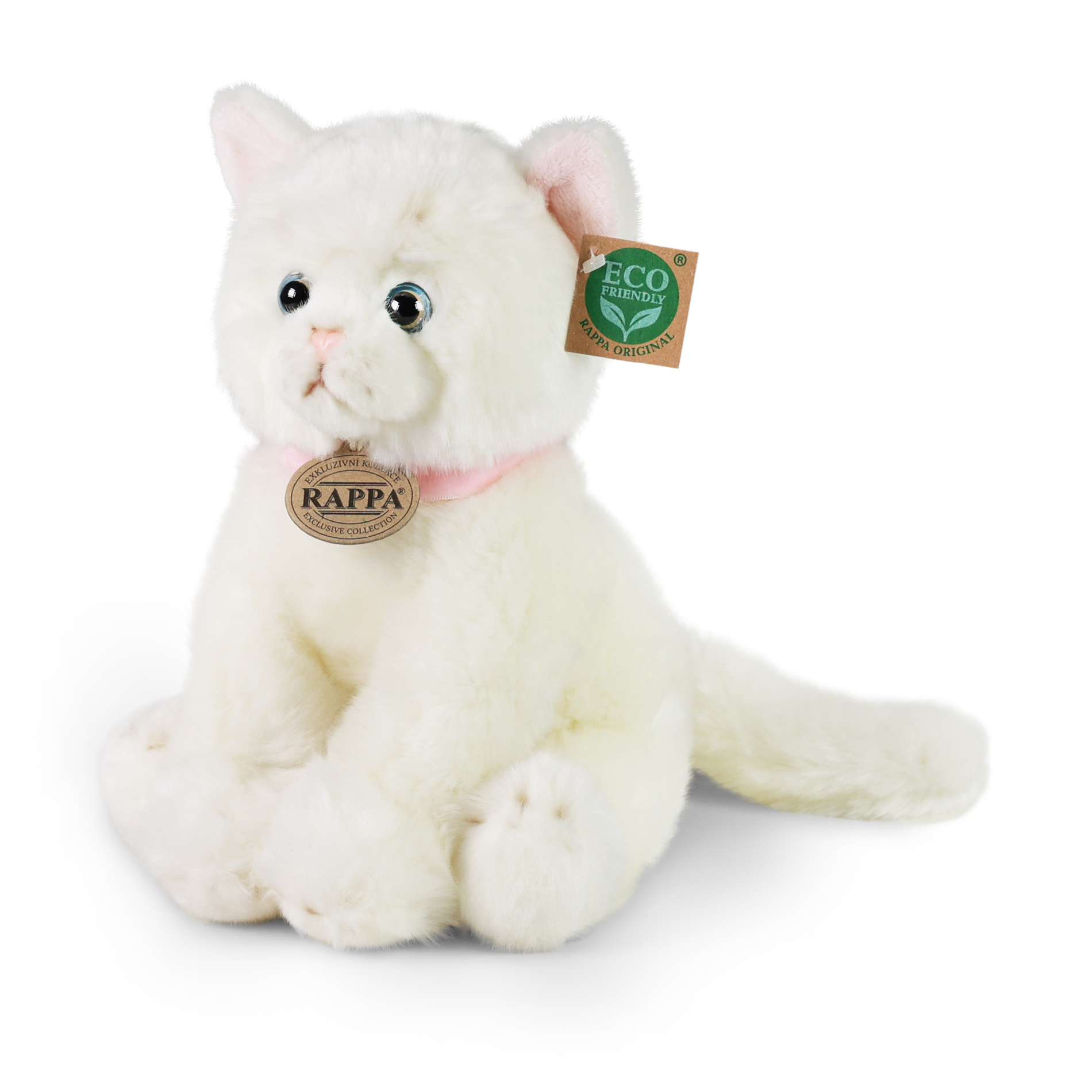 Plyšová kočka bílá 25 cm ECO-FRIENDLY
