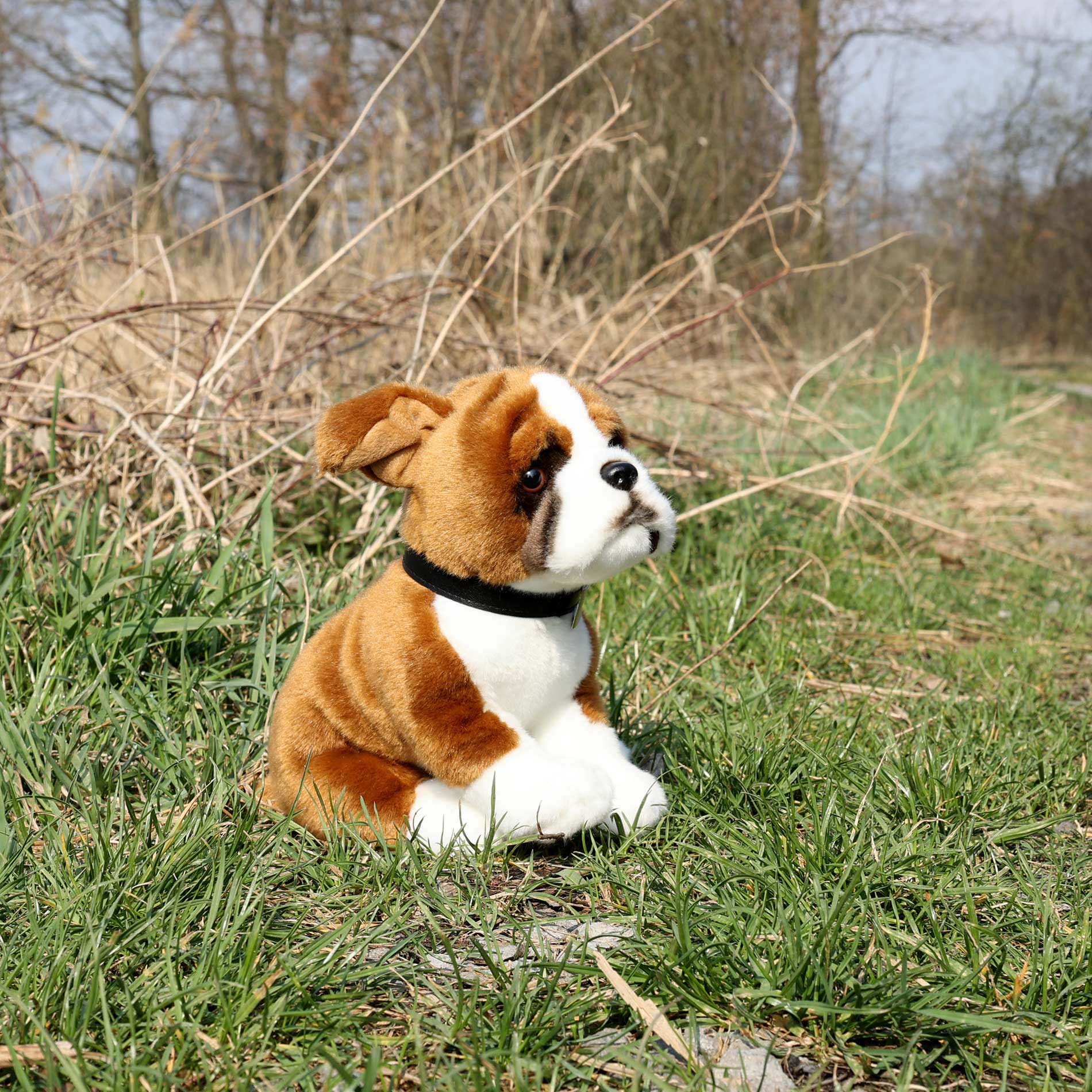 Plyšový pes boxer s obojkem 27 cm ECO-FRIENDLY