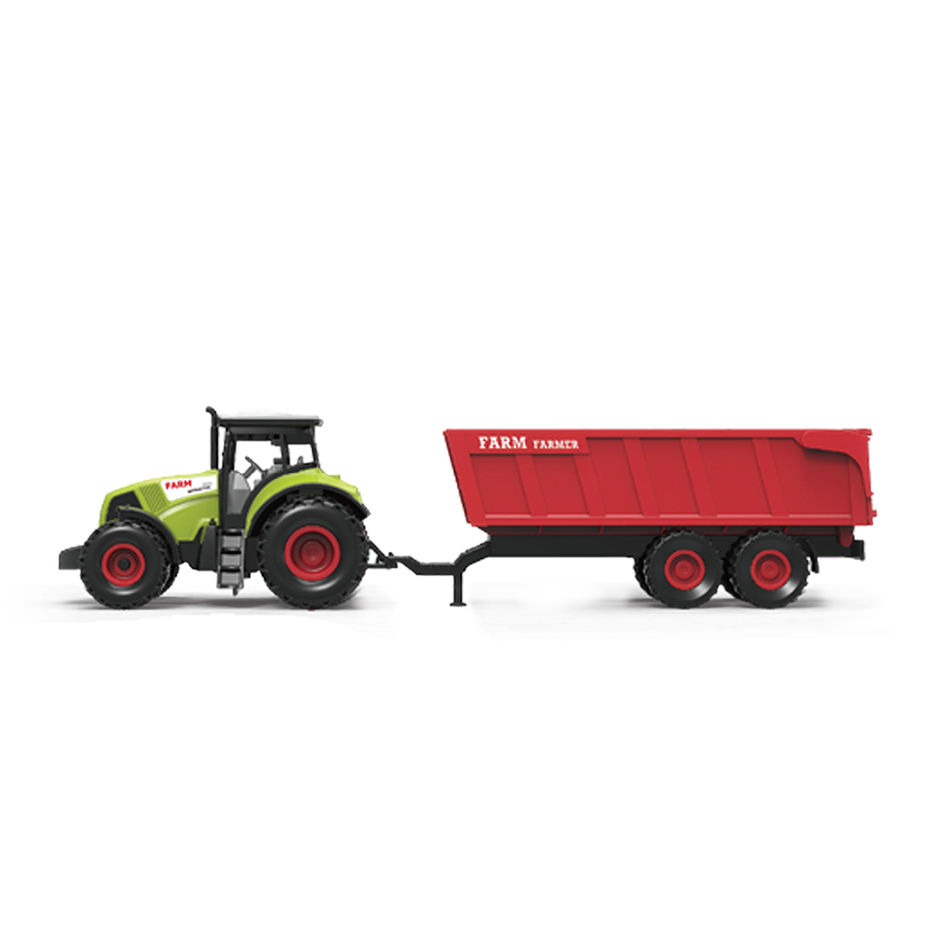 Traktor plastový se zvukem a světlem s červenou vlečkou