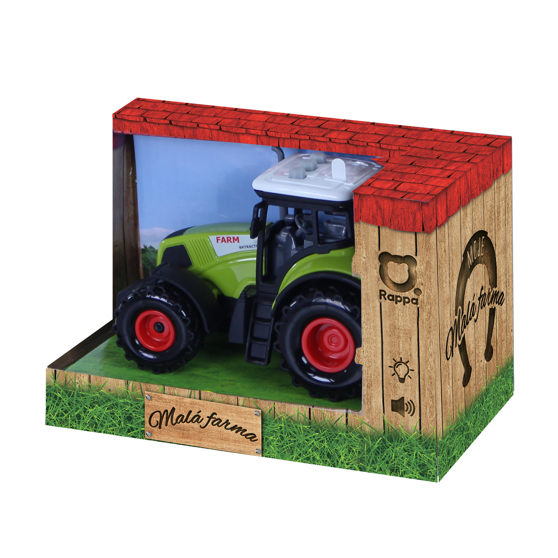Traktor se zvukem a světlem 14 cm