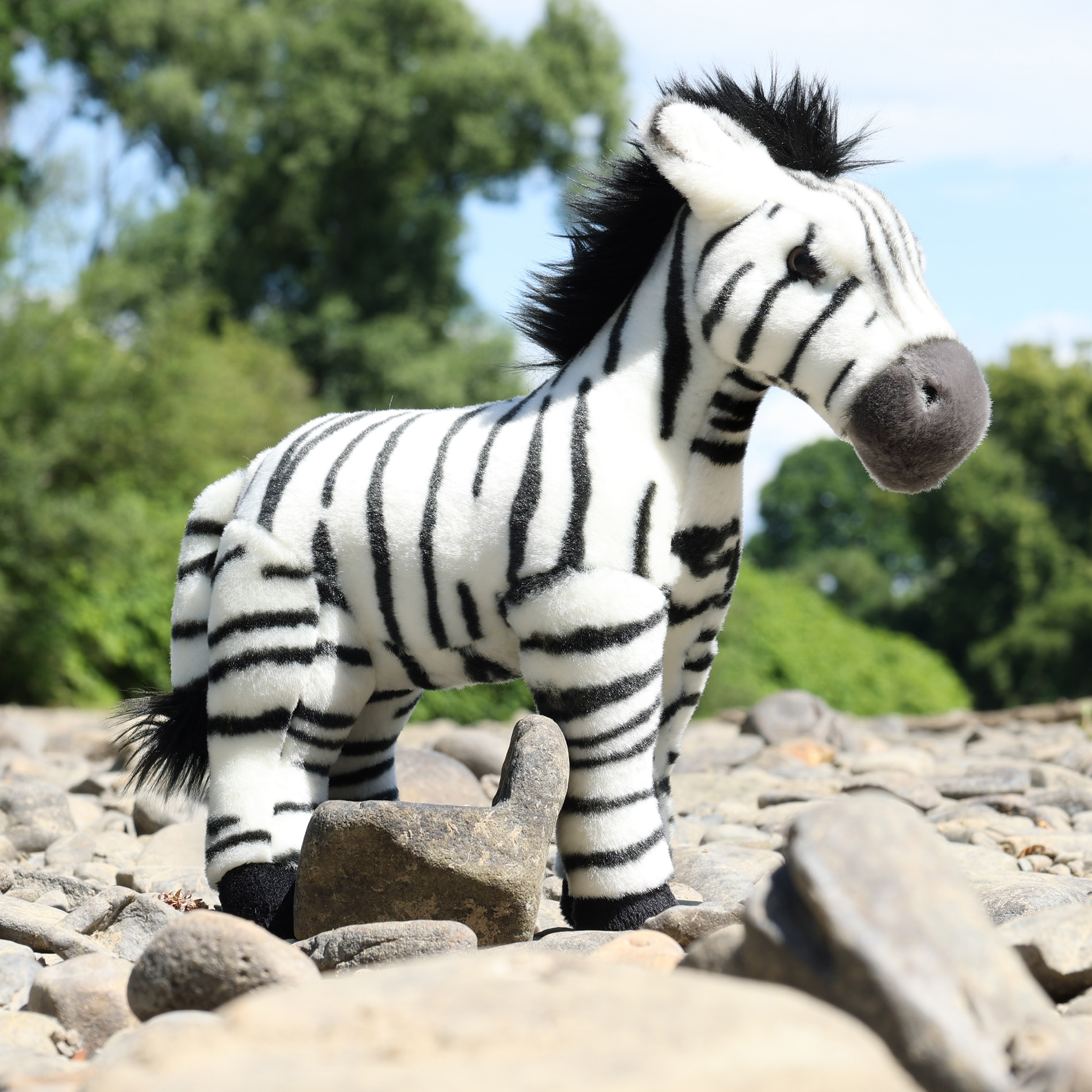 Plyšová zebra stojící 30 cm ECO-FRIENDLY