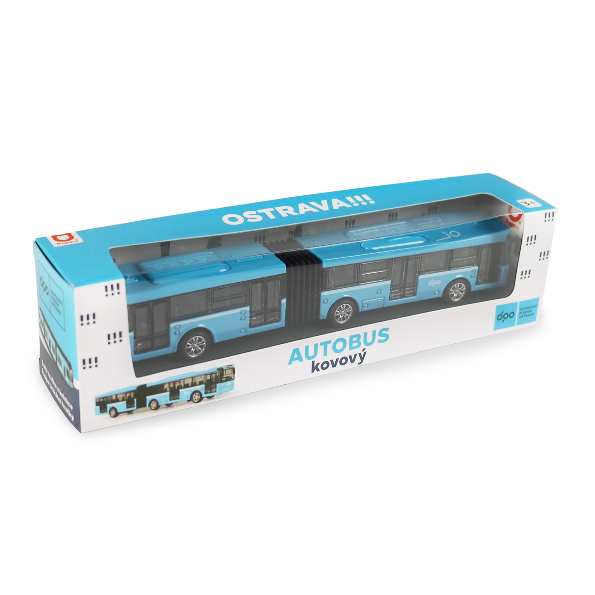 Kovový kloubový autobus DPO Ostrava 18 cm