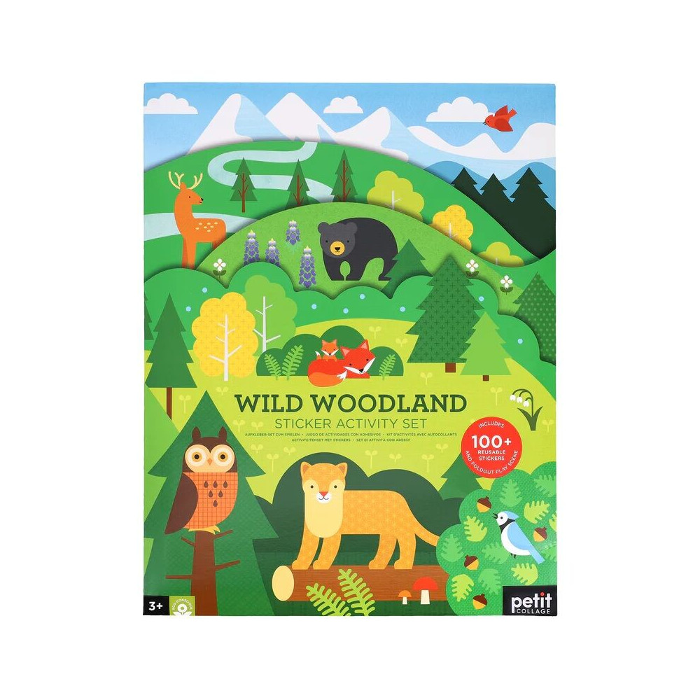 Petit Collage Znovupoužitelné samolepky se scénou Divoký les
