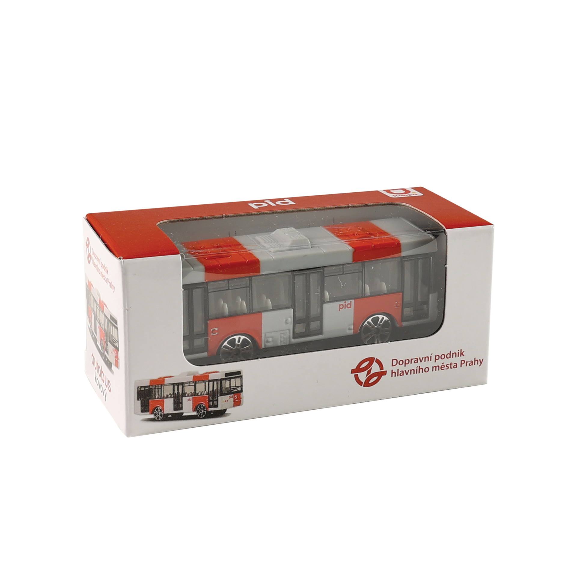 Kovový autobus PID Praha červený 8 cm