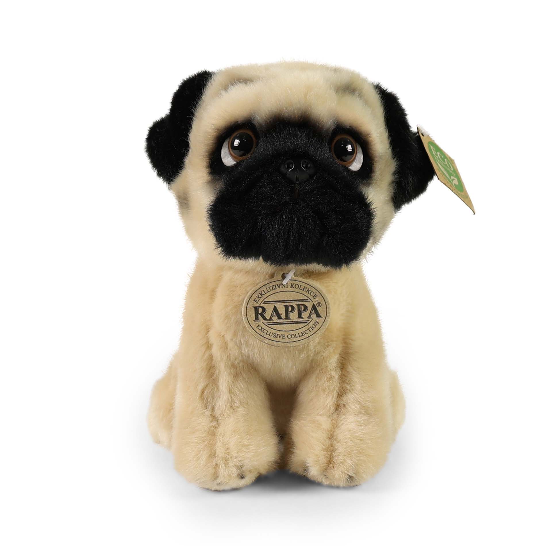 Plyšový pes mops 18 cm ECO-FRIENDLY