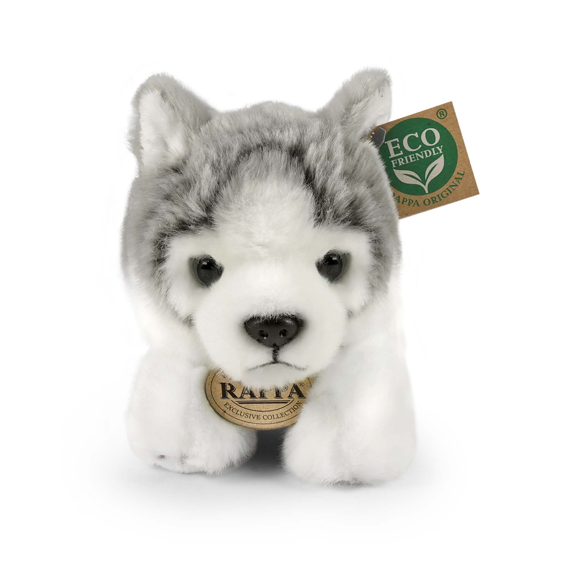 Plyšový pes husky ležící 20 cm ECO-FRIENDLY