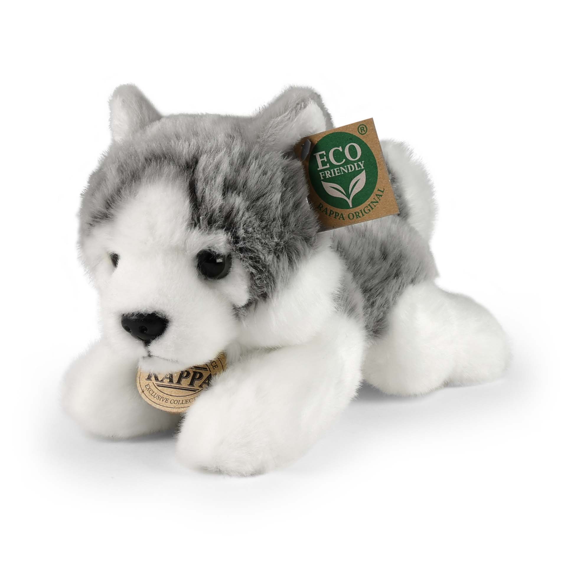 Plyšový pes husky ležící 20 cm ECO-FRIENDLY