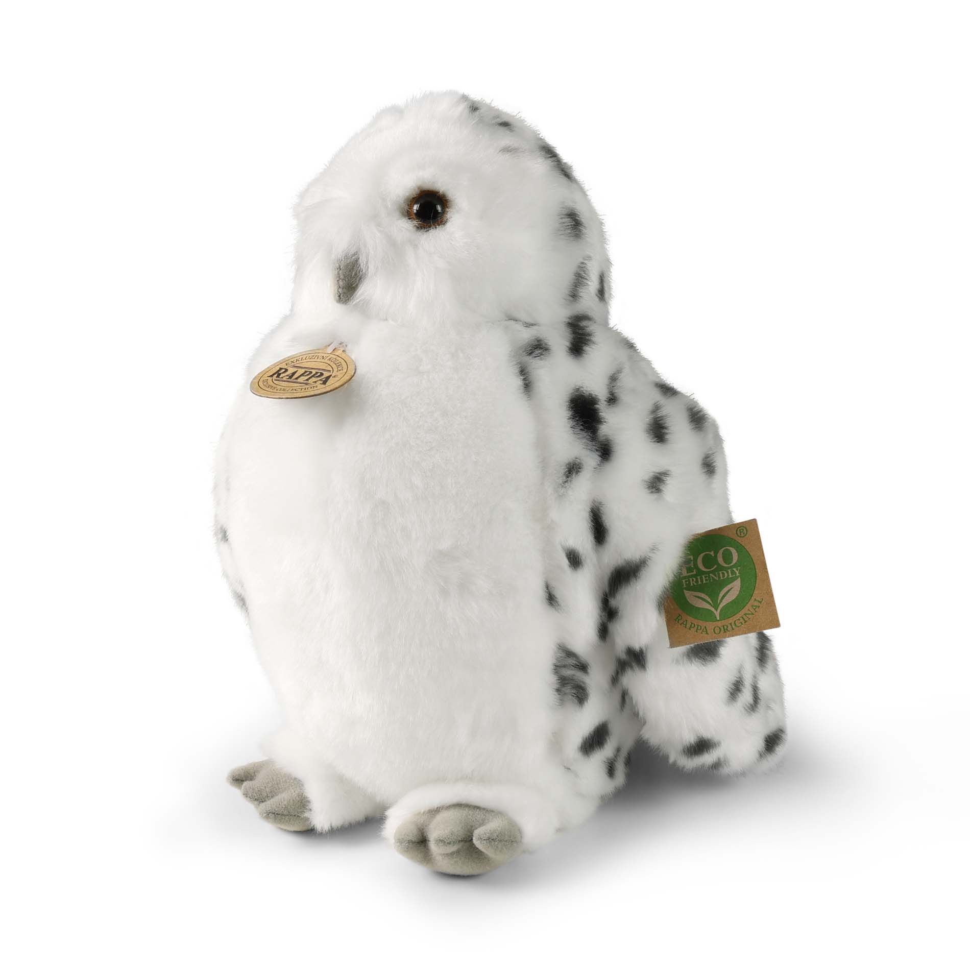 Plyšová sova/sovice sněžná s otáčející hlavou 28 cm ECO-FRIENDLY