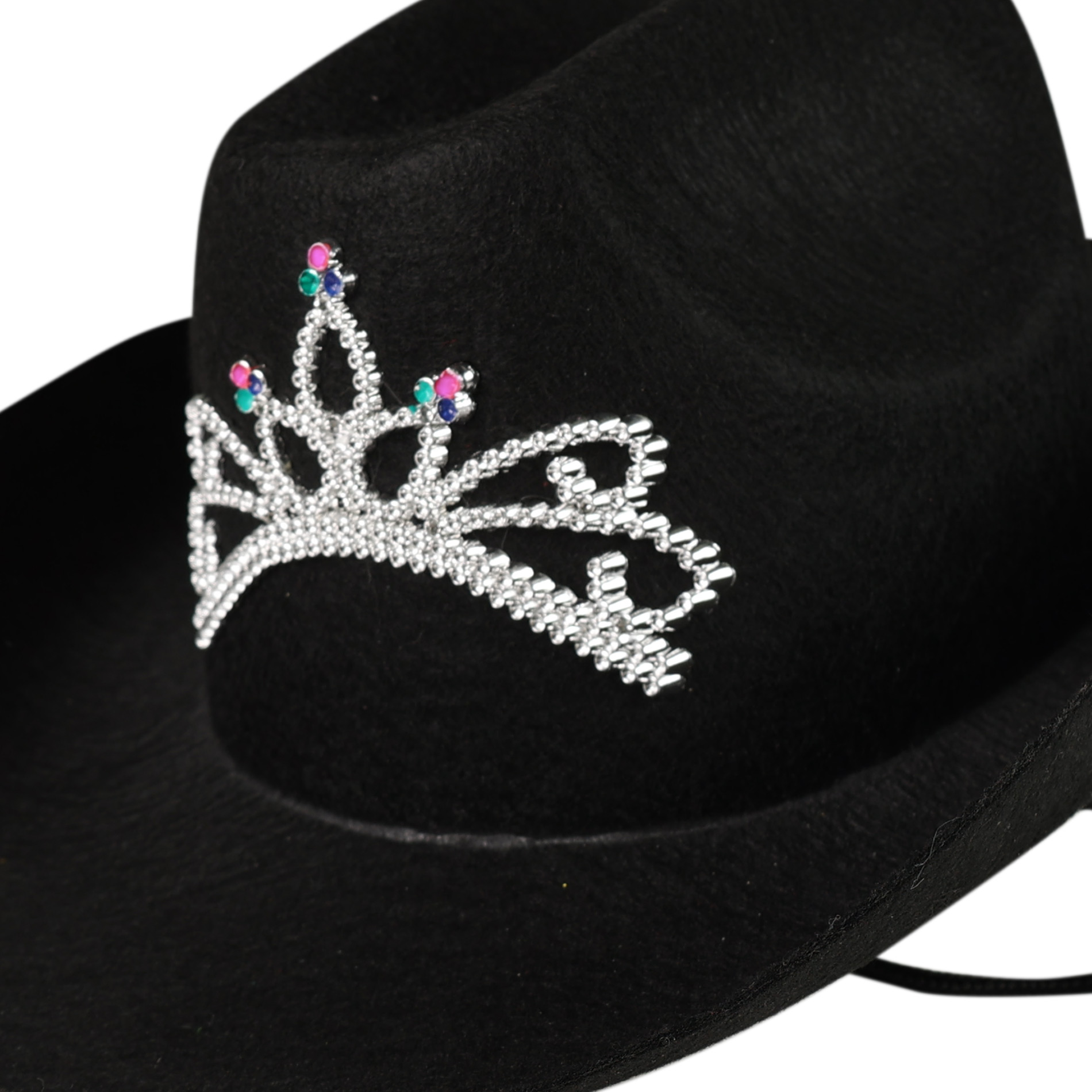 Klobouk kovbojský černý s korunkou dámský