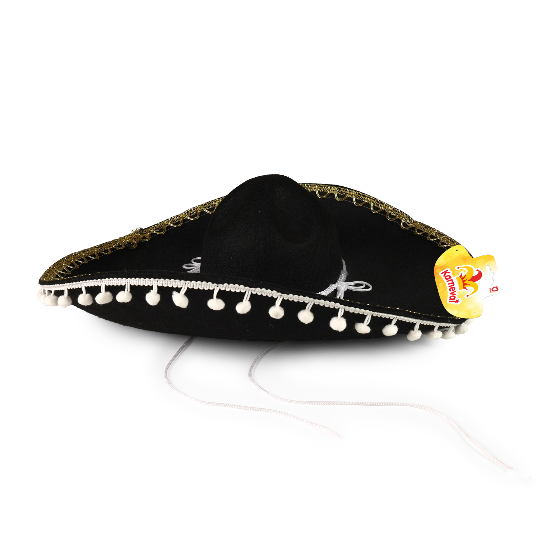 Klobouk mexické sombréro černé pro dospělé