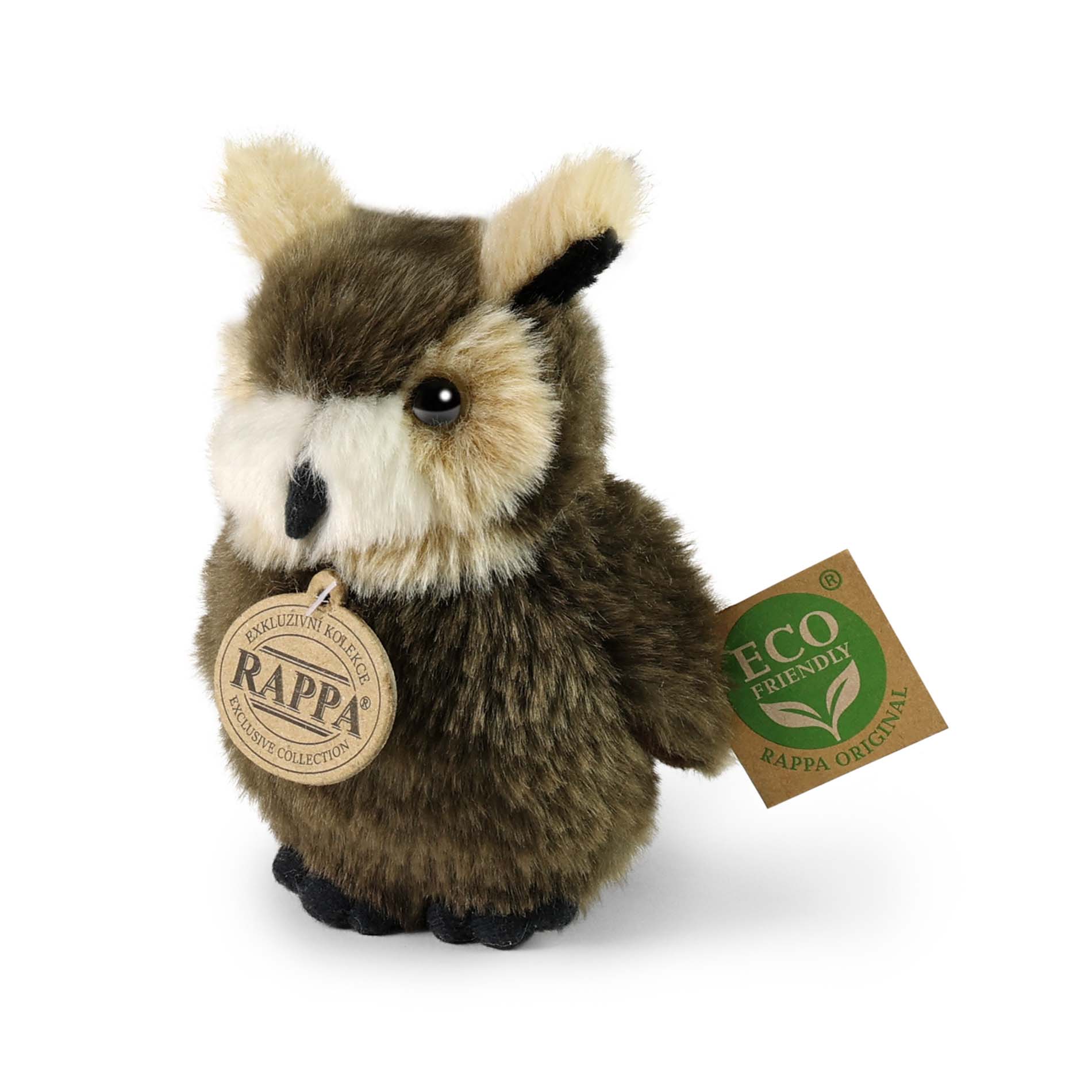 Plyšový pták sova/výr 13 cm  ECO-FRIENDLY