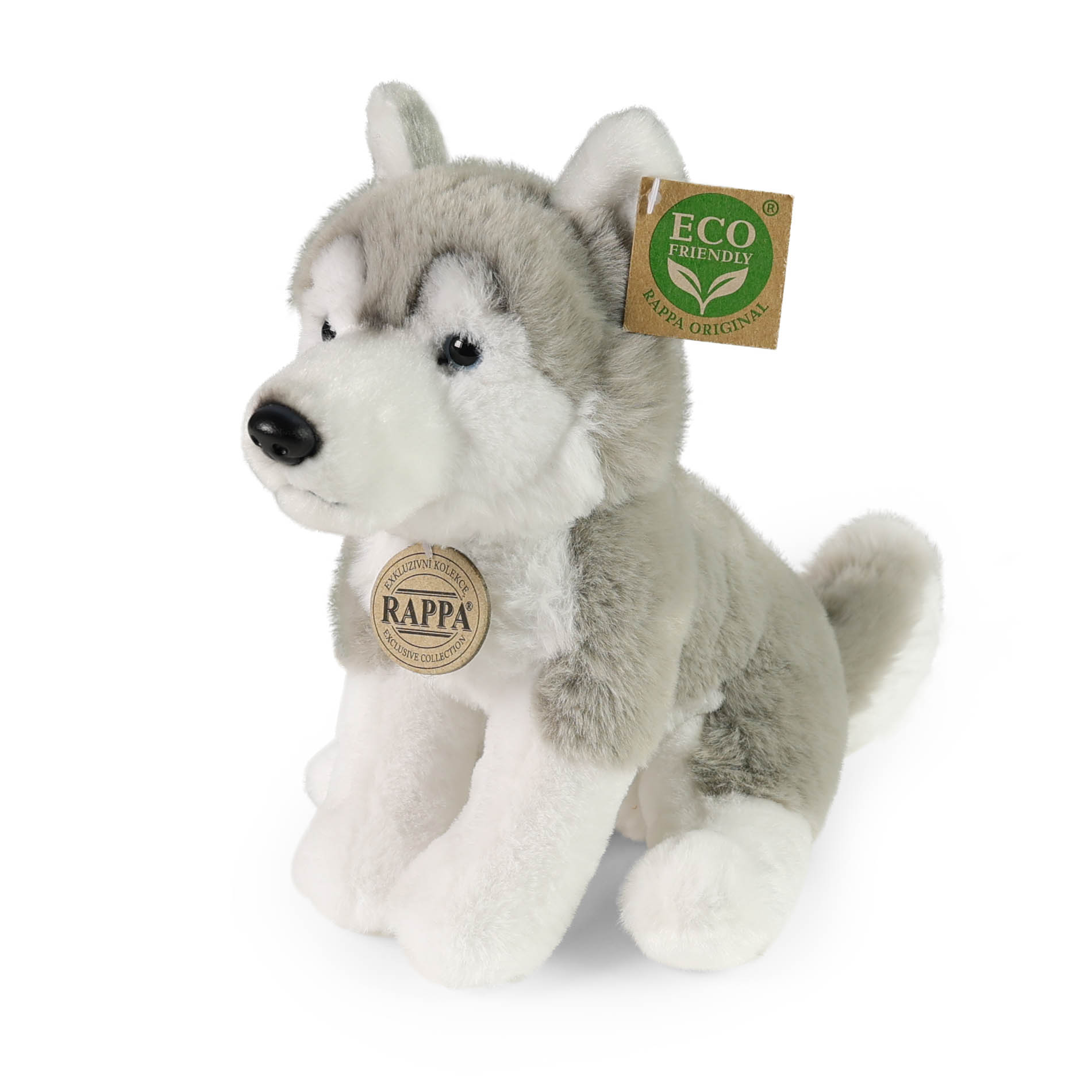 Plyšový pes husky sedící 23 cm SOFT COLLECTION