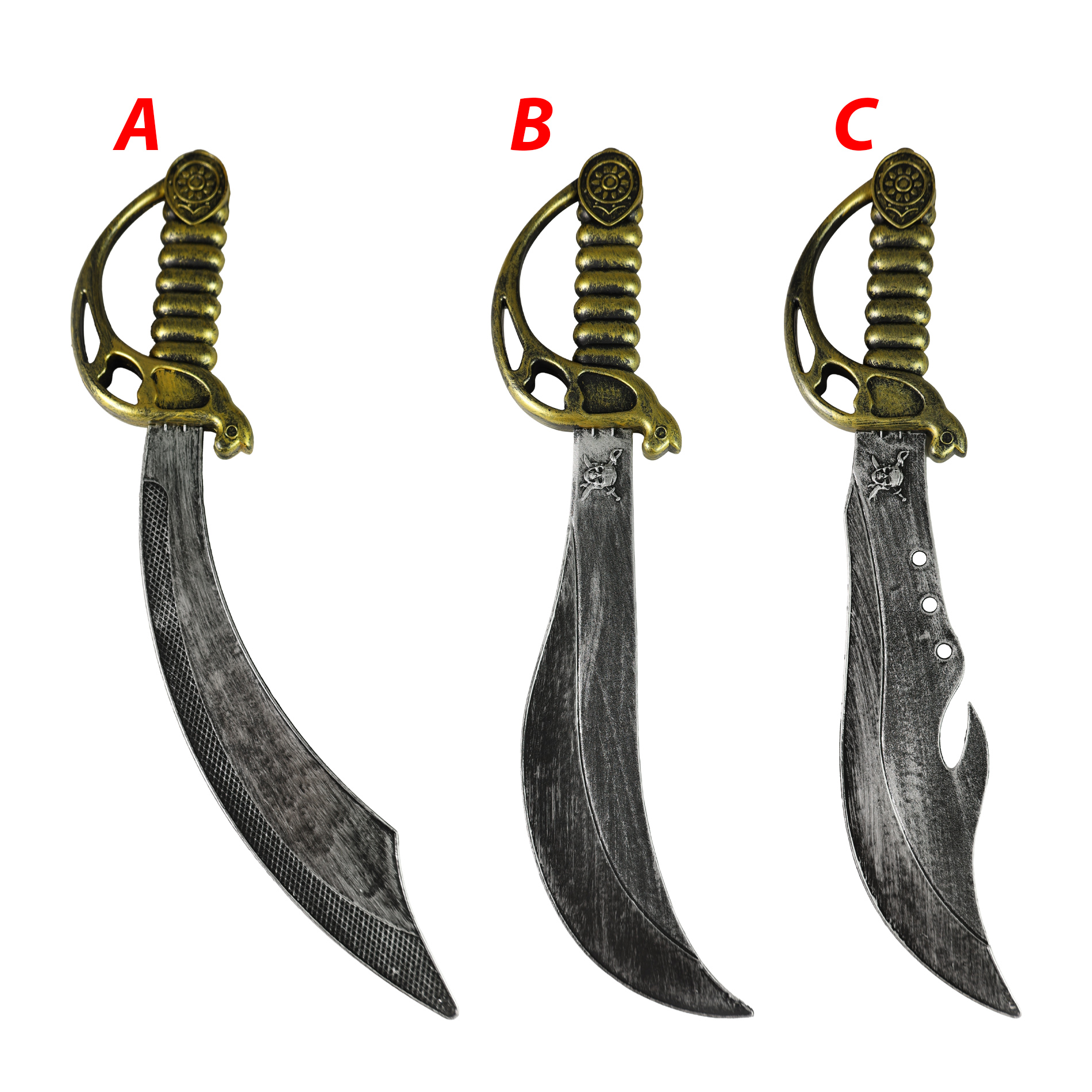 Pirátská šavle s klapkou na oko 46 cm