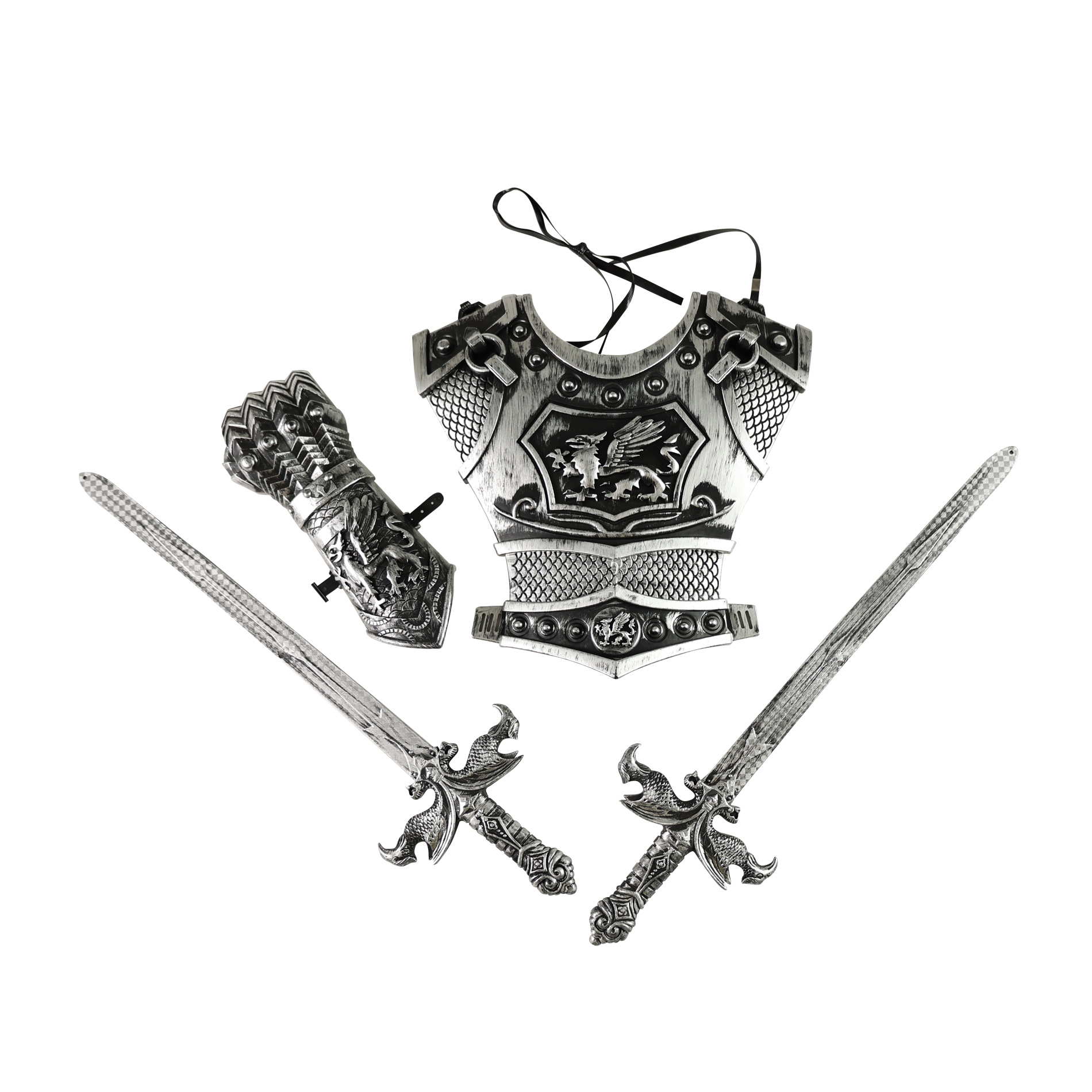 Rytířská sada s meči stříbrná