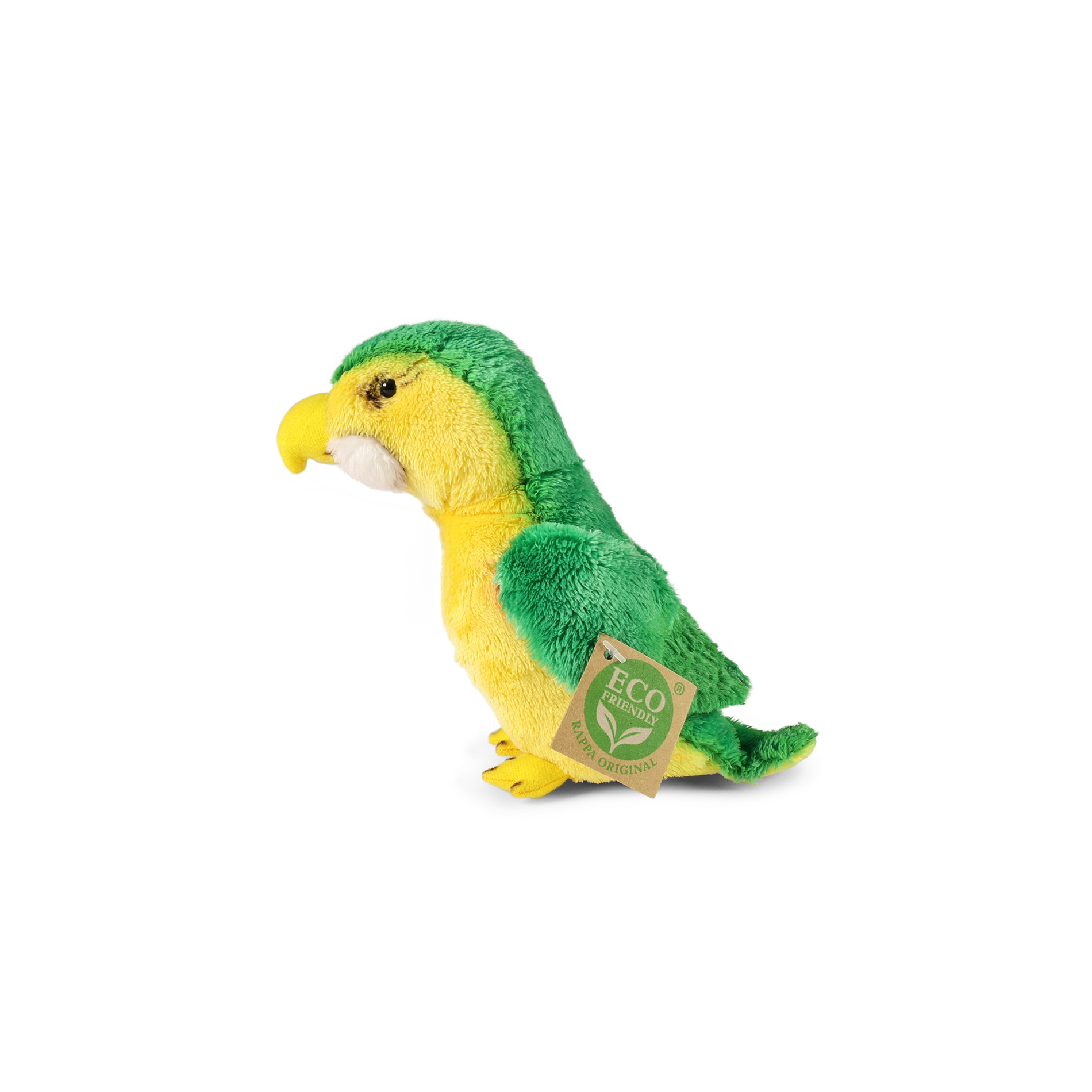 Plyšový papoušek zelený 15 cm ECO-FRIENDLY