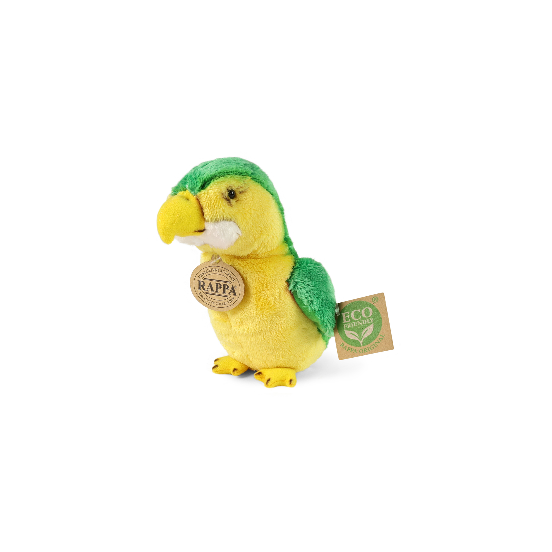 Plyšový papoušek zelený 15 cm ECO-FRIENDLY