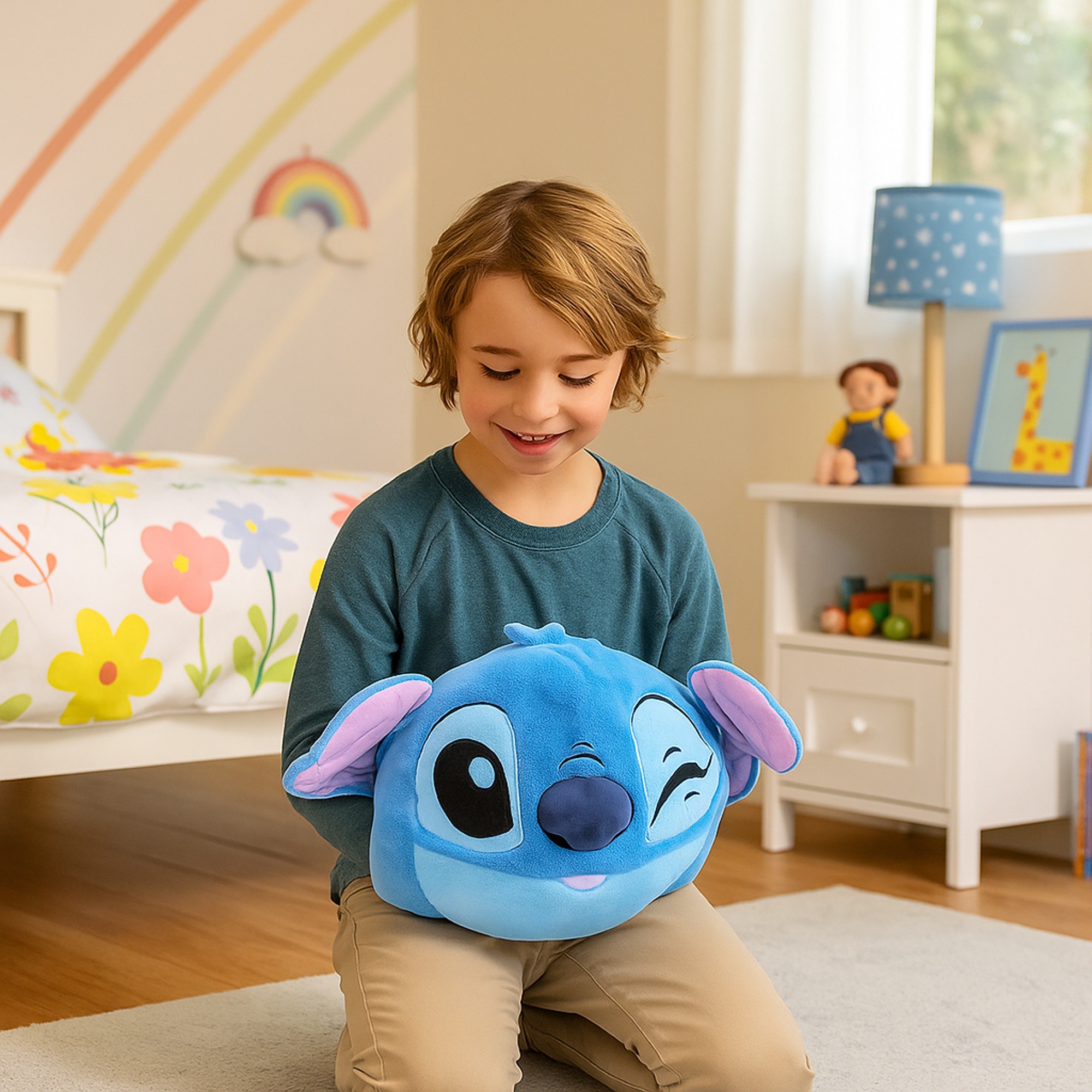 Cozy Noxxiez HW776 Stitch - hřejivý plyšový polštář 3 v 1
