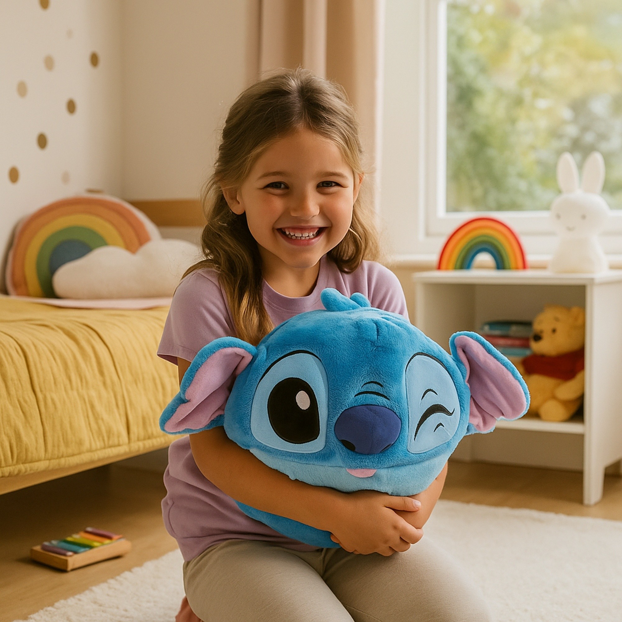 Cozy Noxxiez HW776 Stitch - hřejivý plyšový polštář 3 v 1