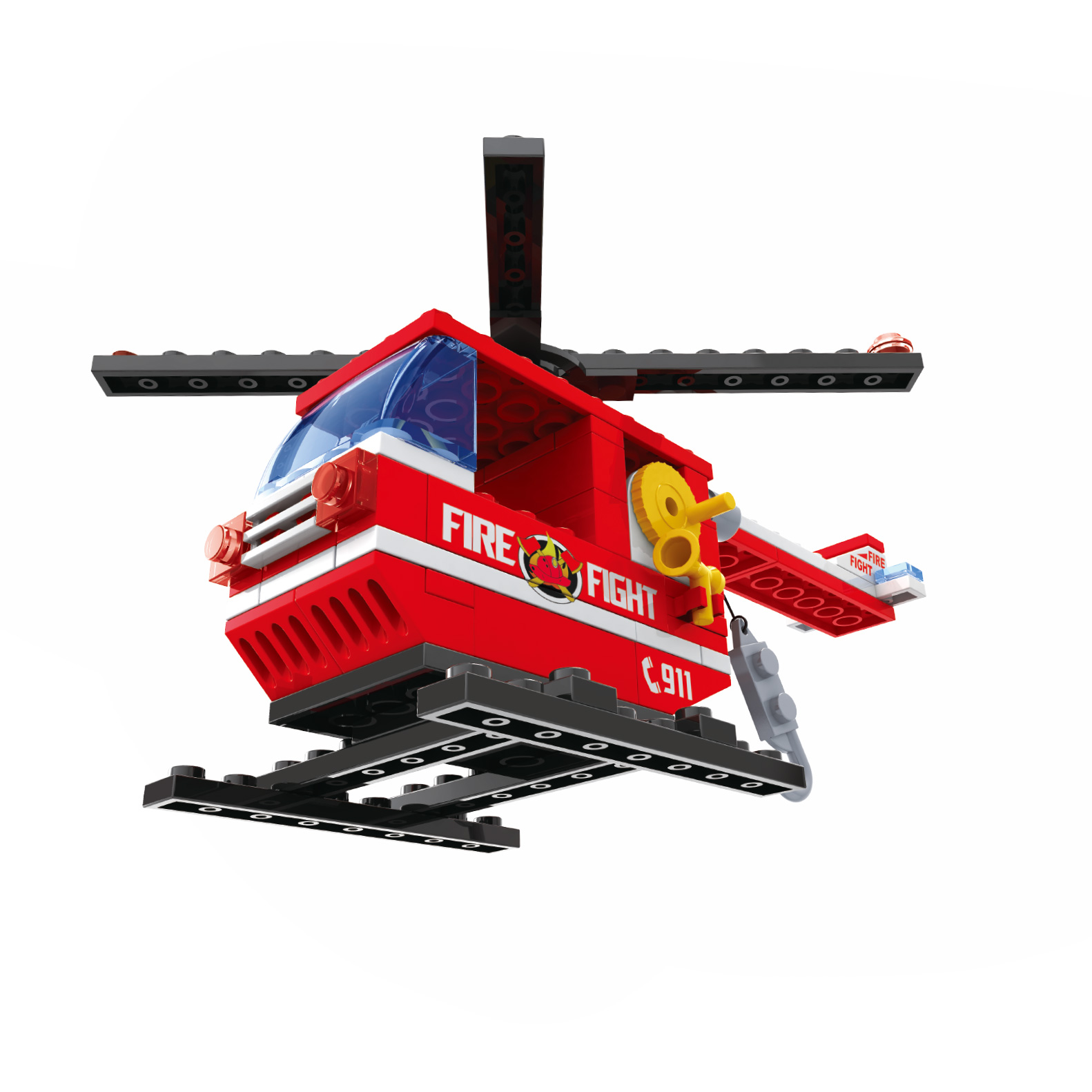 Kompatibilní stavebnice BLOXO hasiči helikoptéra 84 ks
