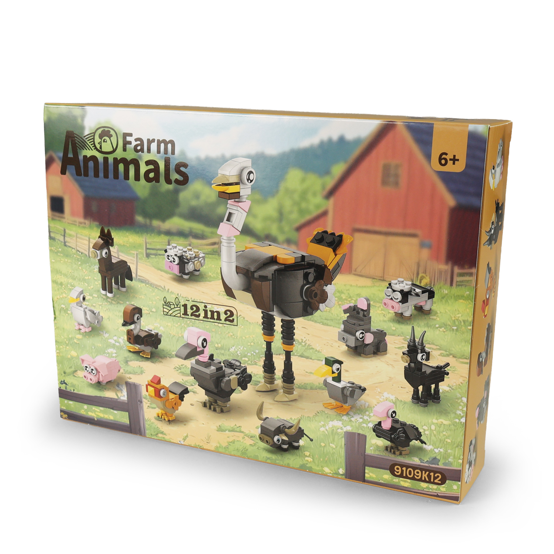 Stavebnice zvířátka z farmy 12 figurek