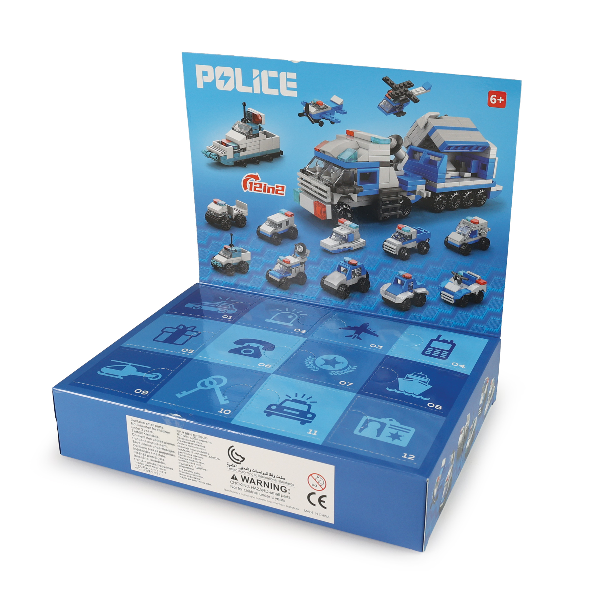 Stavebnice policie 12 autíček