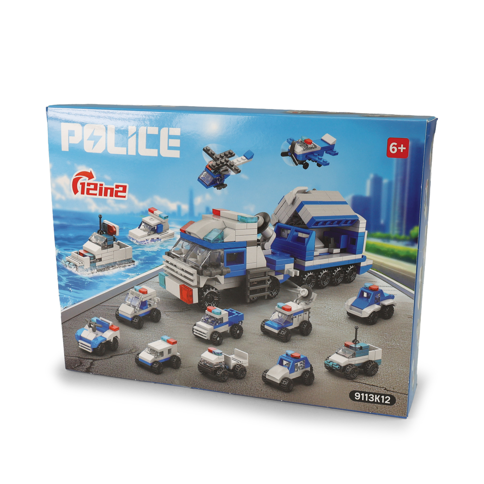 Stavebnice policie 12 autíček