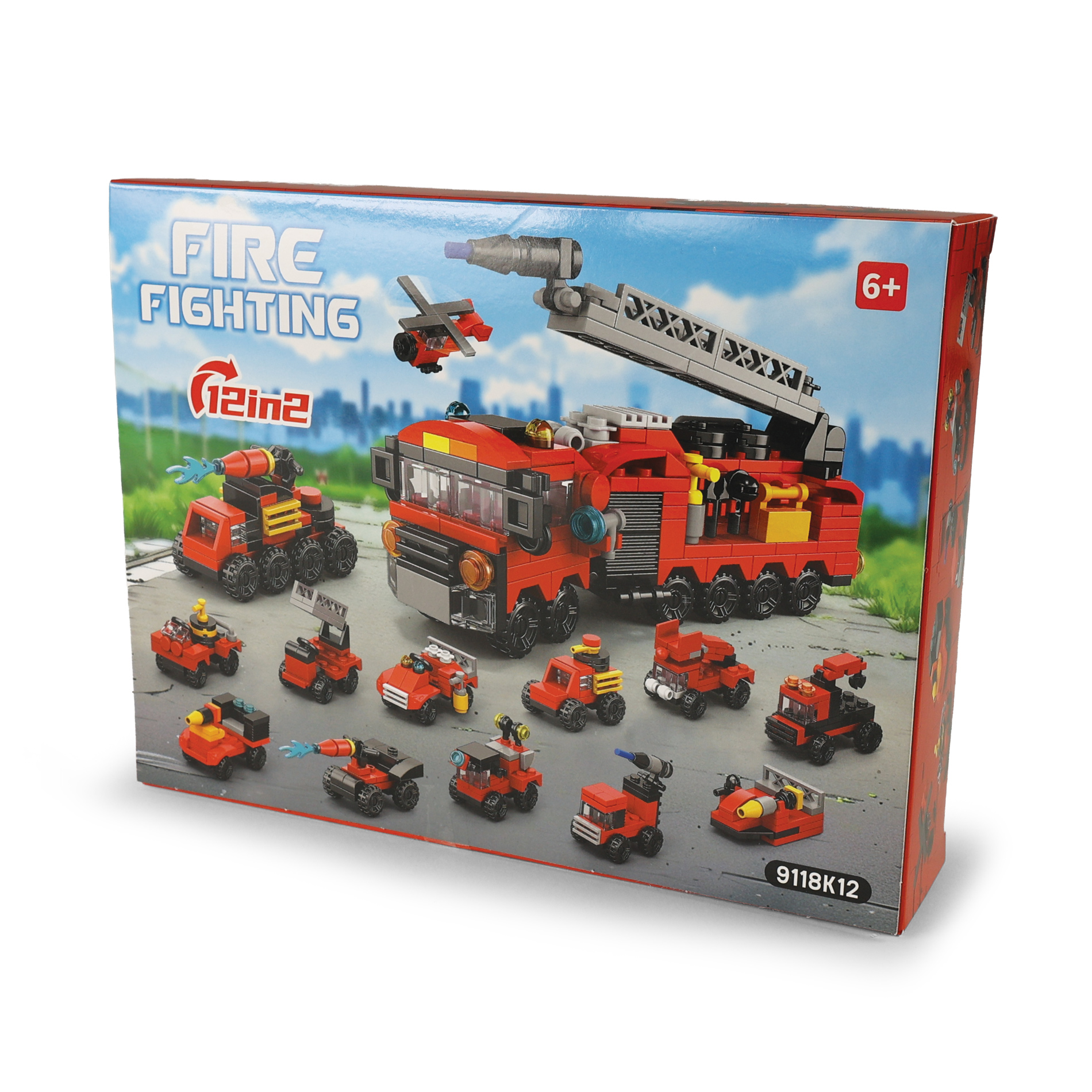 Stavebnice hasiči 12 autíček