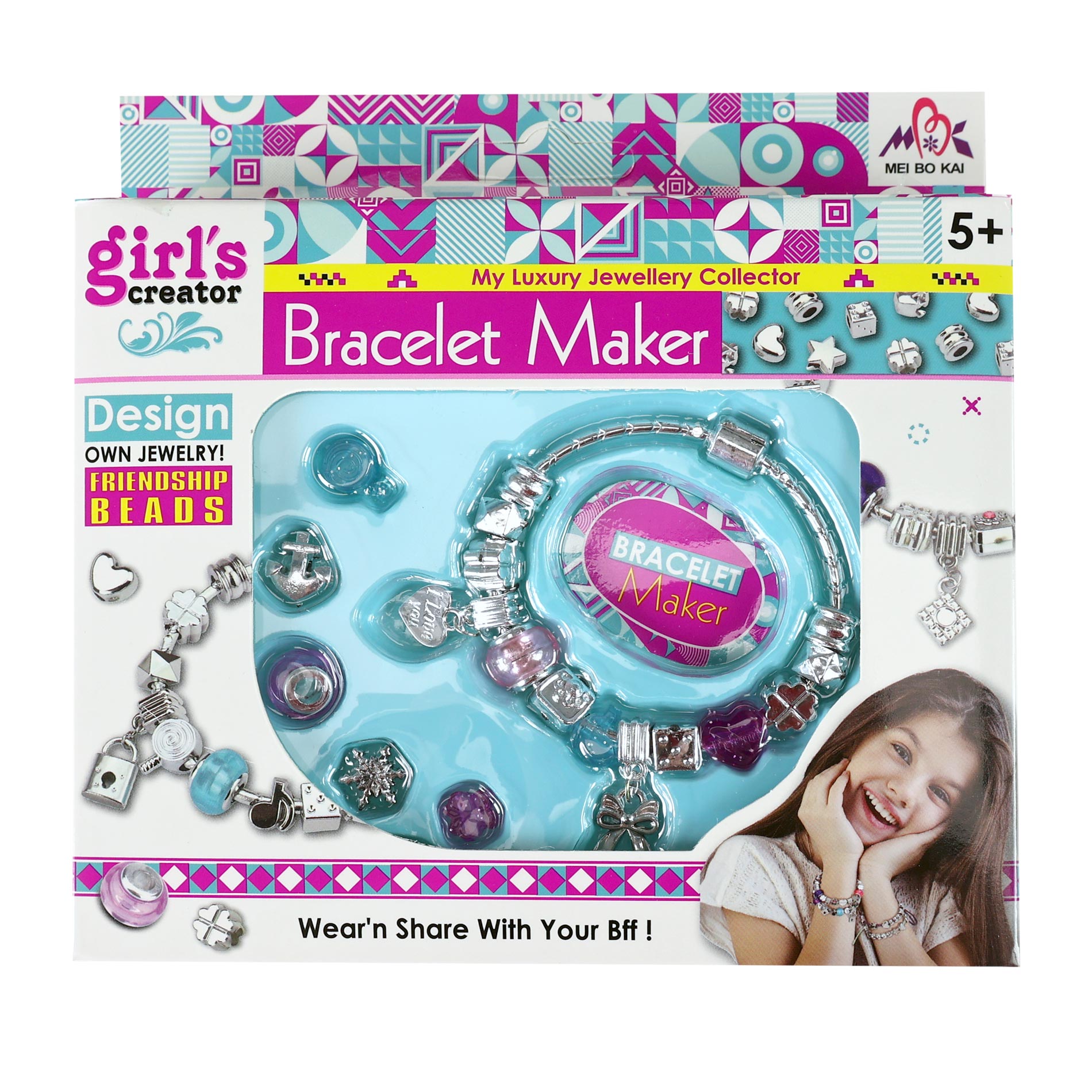 Dívčí náramek s přívěsky