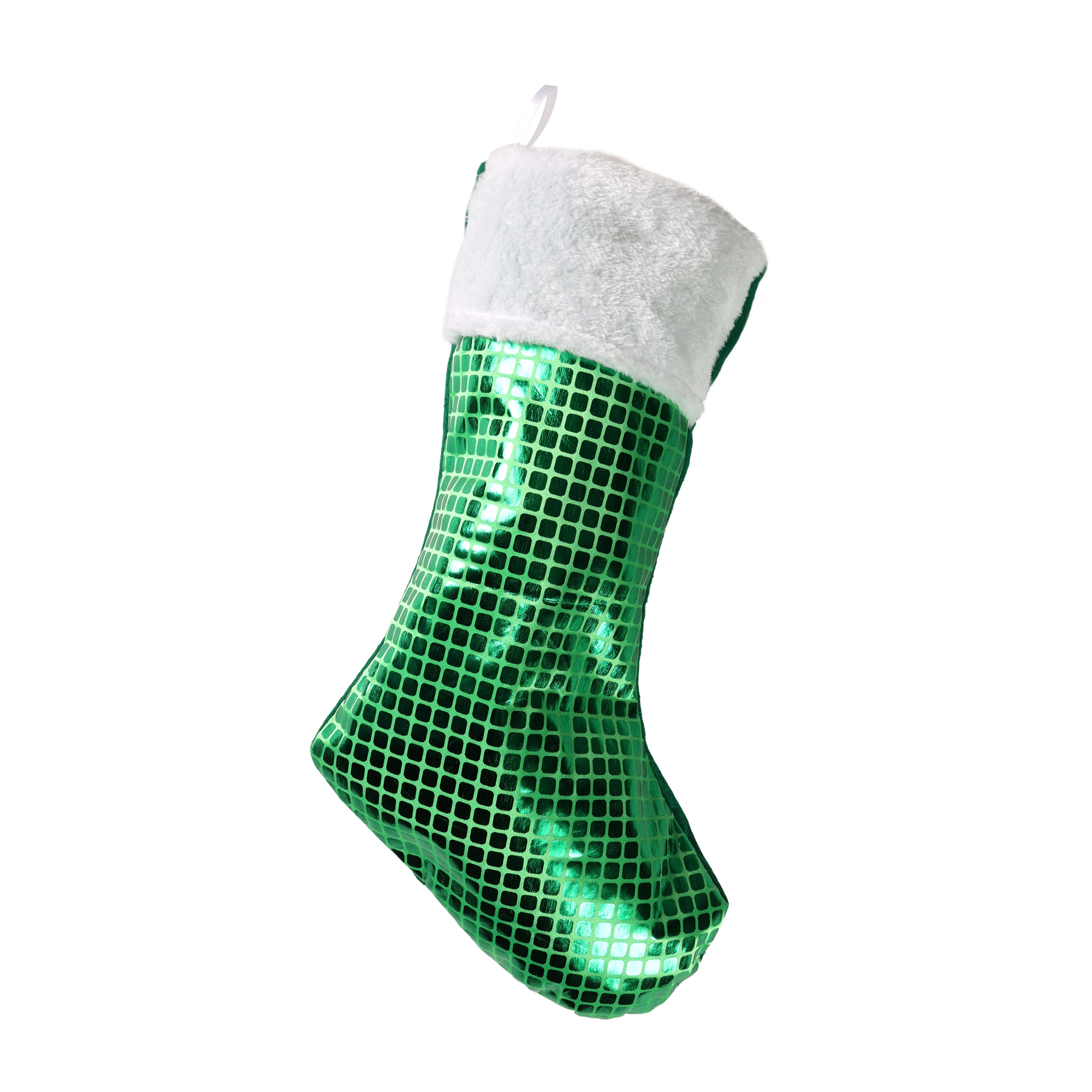 Vánoční punčocha zelená 43 cm