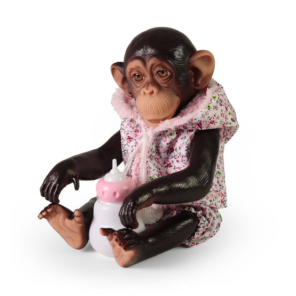 Opička Kimi v oblečku - miminko s celovinylovým tělem 32 cm