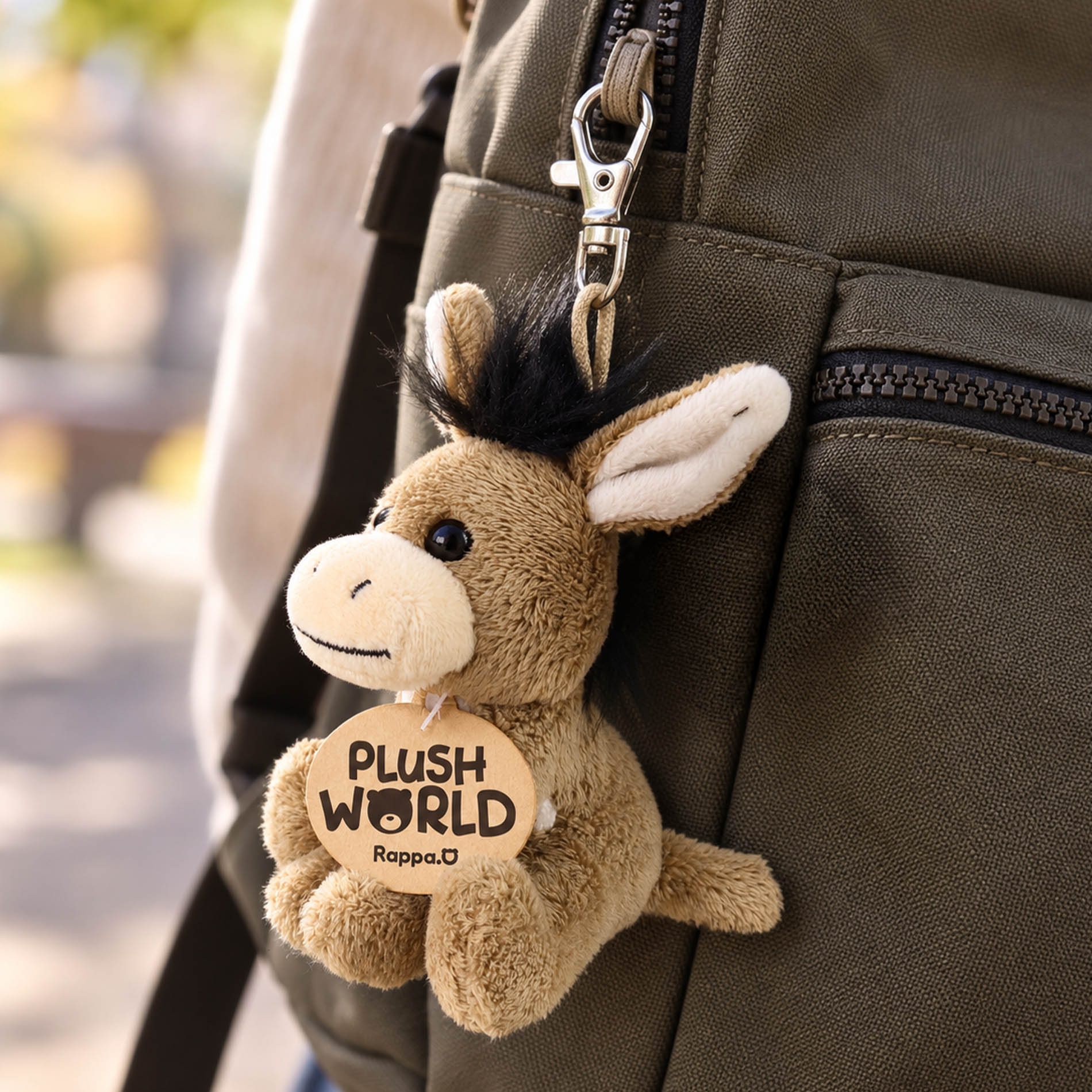 Plyšová klíčenka / přívěšek osel 9 cm ECO-FRIENDLY PLUSH WORLD