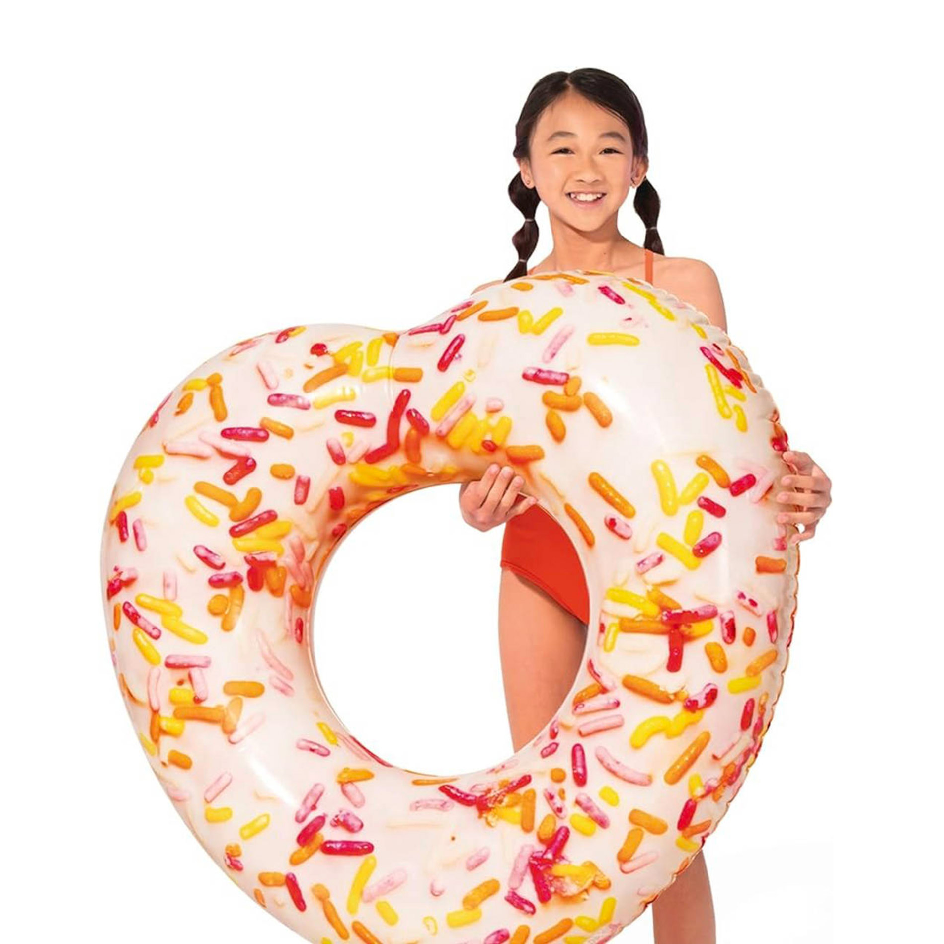 Nafukovací kruh donut srdce s posypem 99 cm