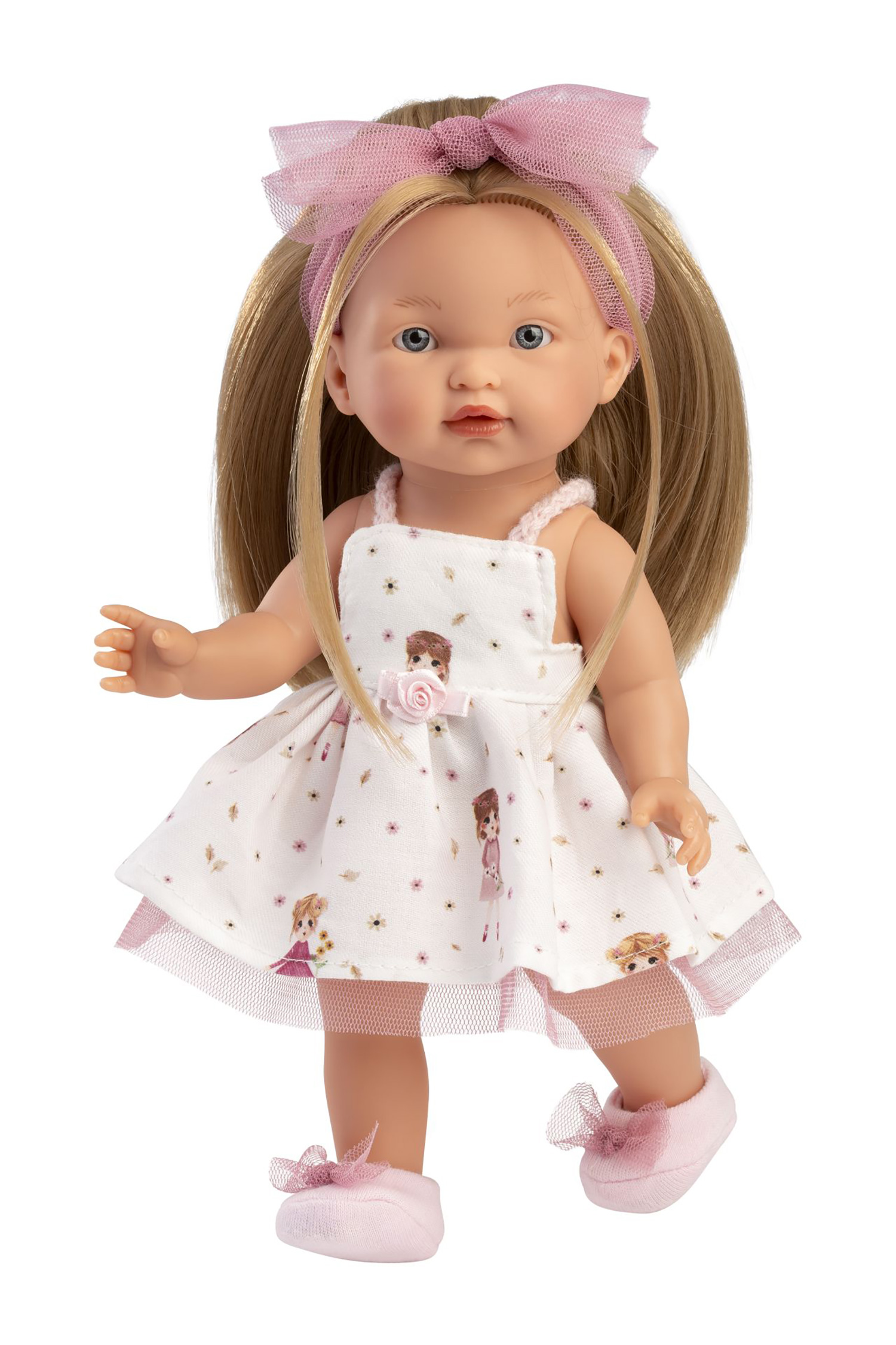 Llorens 28038 VALERIA - realistická panenka s celovinylovým tělem - 28 cm