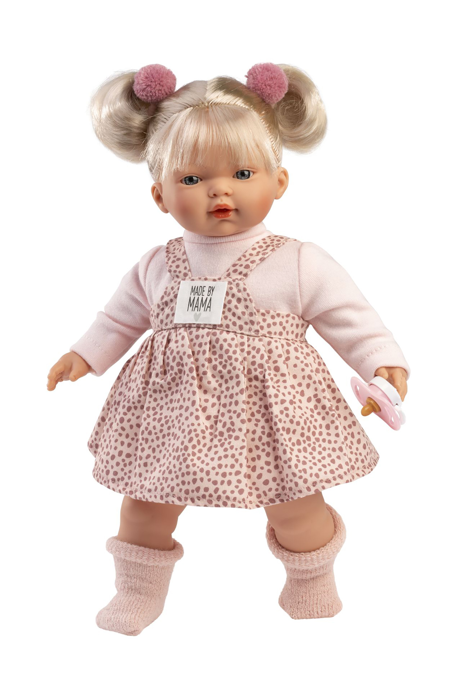 Llorens 33158 ROBERTA - realistická panenka se zvuky a měkkým látkovým tělem - 33 cm