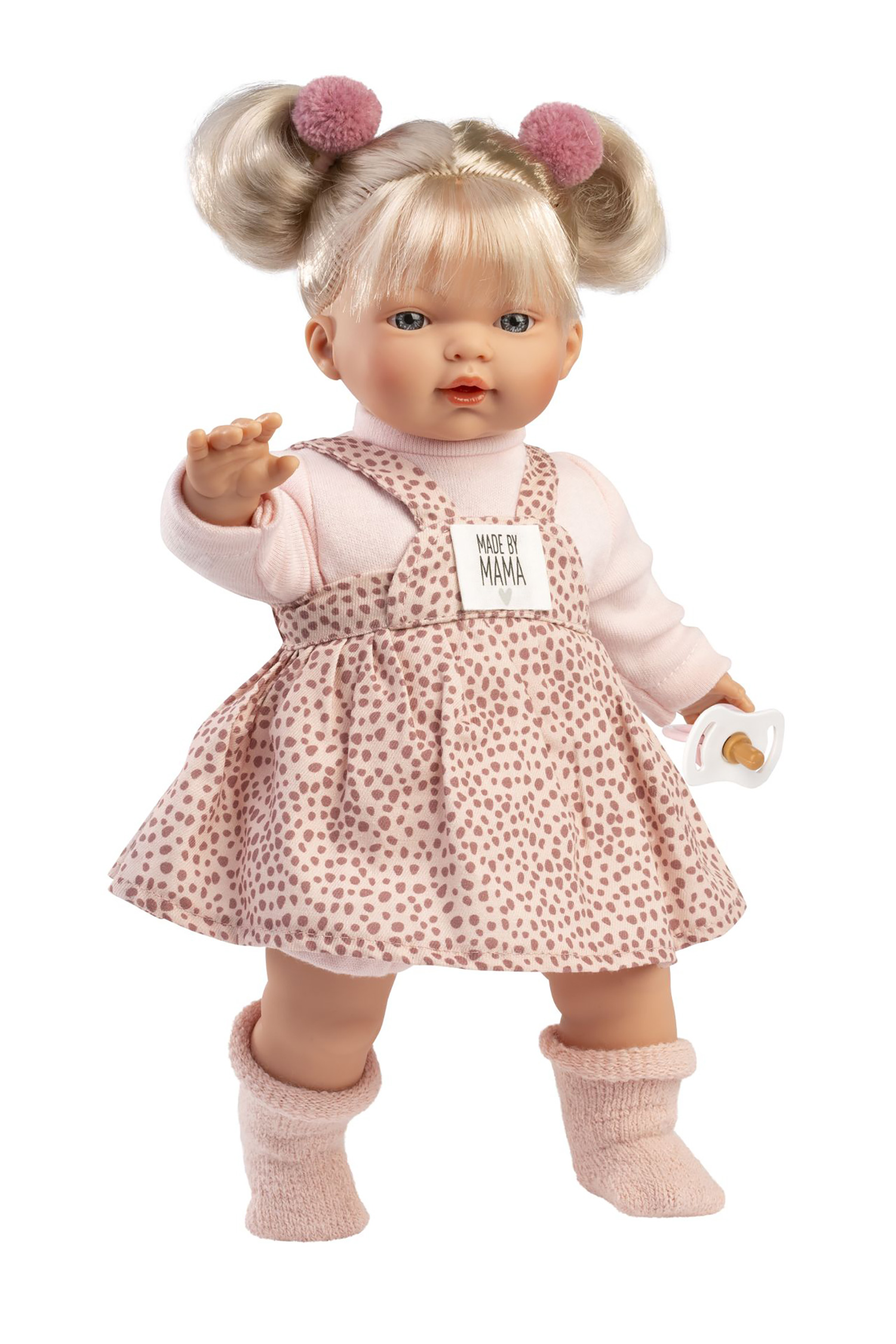 Llorens 33158 ROBERTA - realistická panenka se zvuky a měkkým látkovým tělem - 33 cm