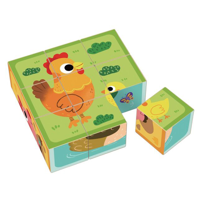 2Kids toys Dřevěné kostky farma