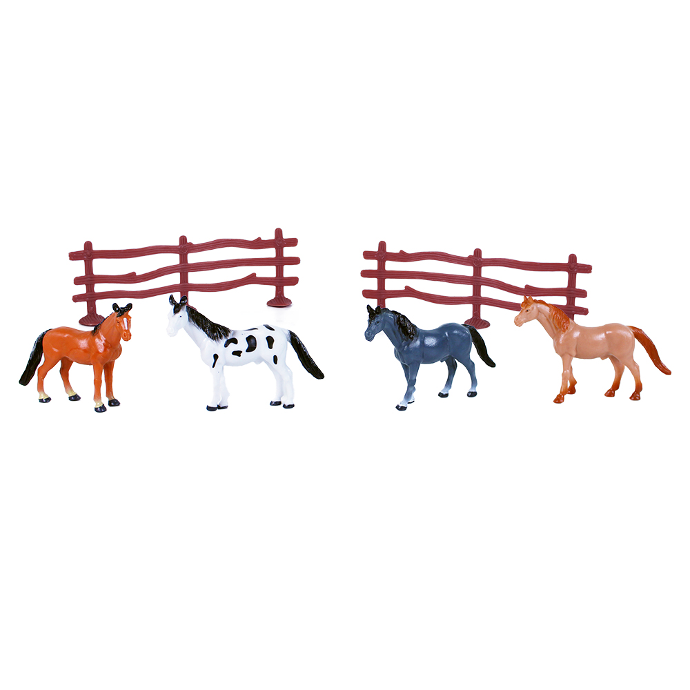 Koně s ohradou 4 ks v sáčku