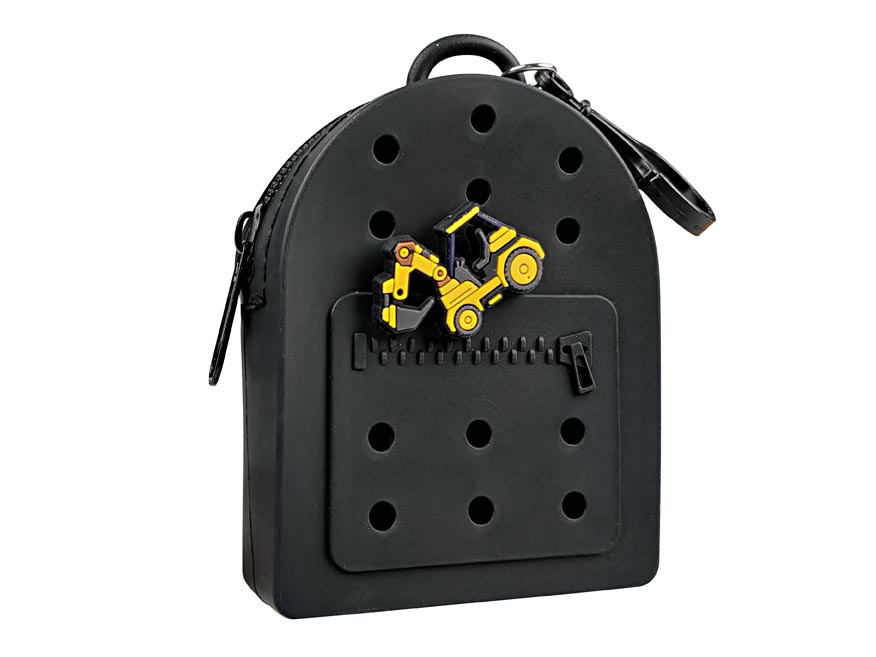 Gifty - Silikonová peněženka černá a ozdobný pin