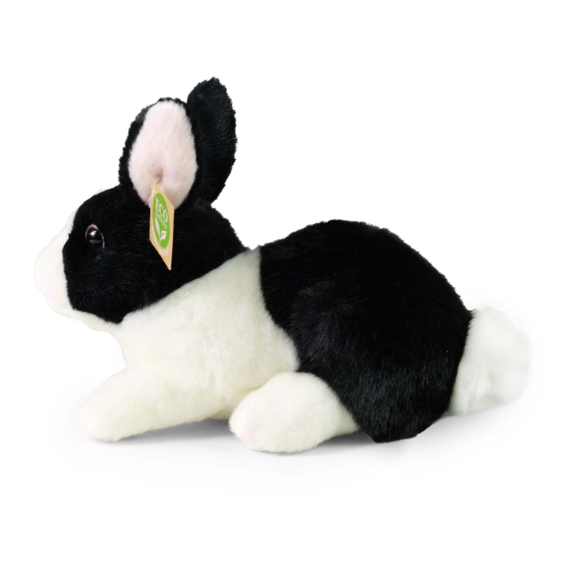 Plyšový králík bílo-černý 23 cm ECO-FRIENDLY