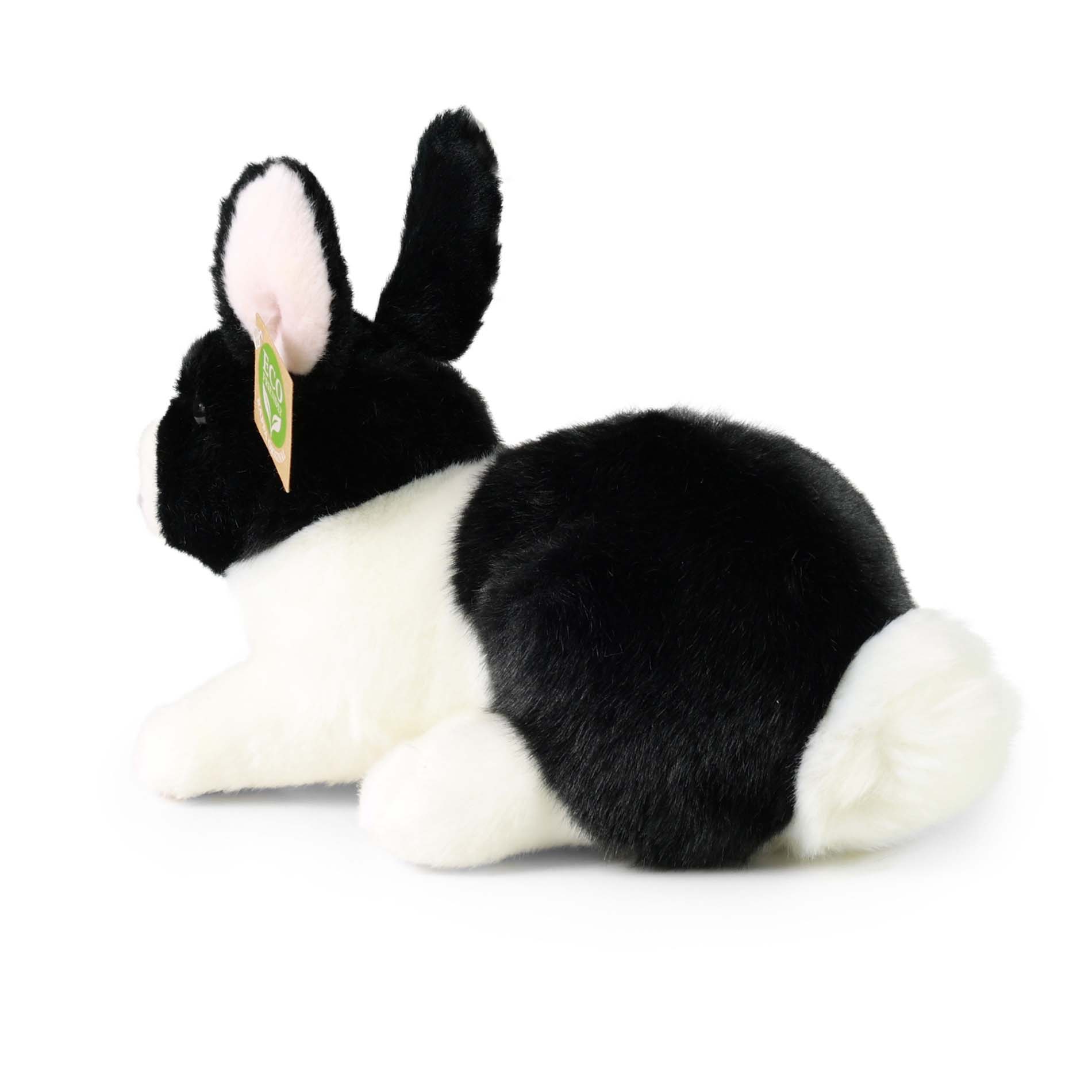 Plyšový králík bílo-černý 23 cm ECO-FRIENDLY