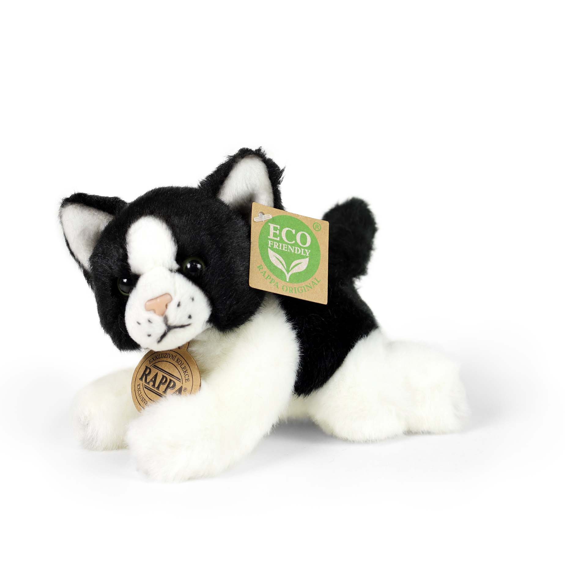 Plyšová kočka ležící 17 cm ECO-FRIENDLY
