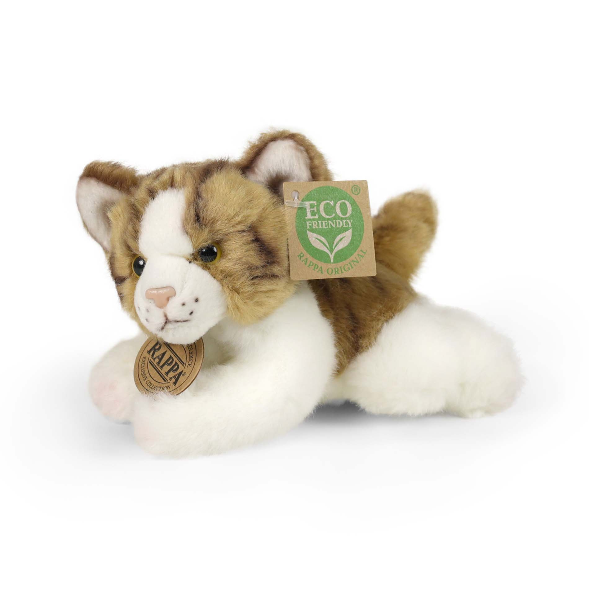 Plyšová kočka ležící 17 cm ECO-FRIENDLY