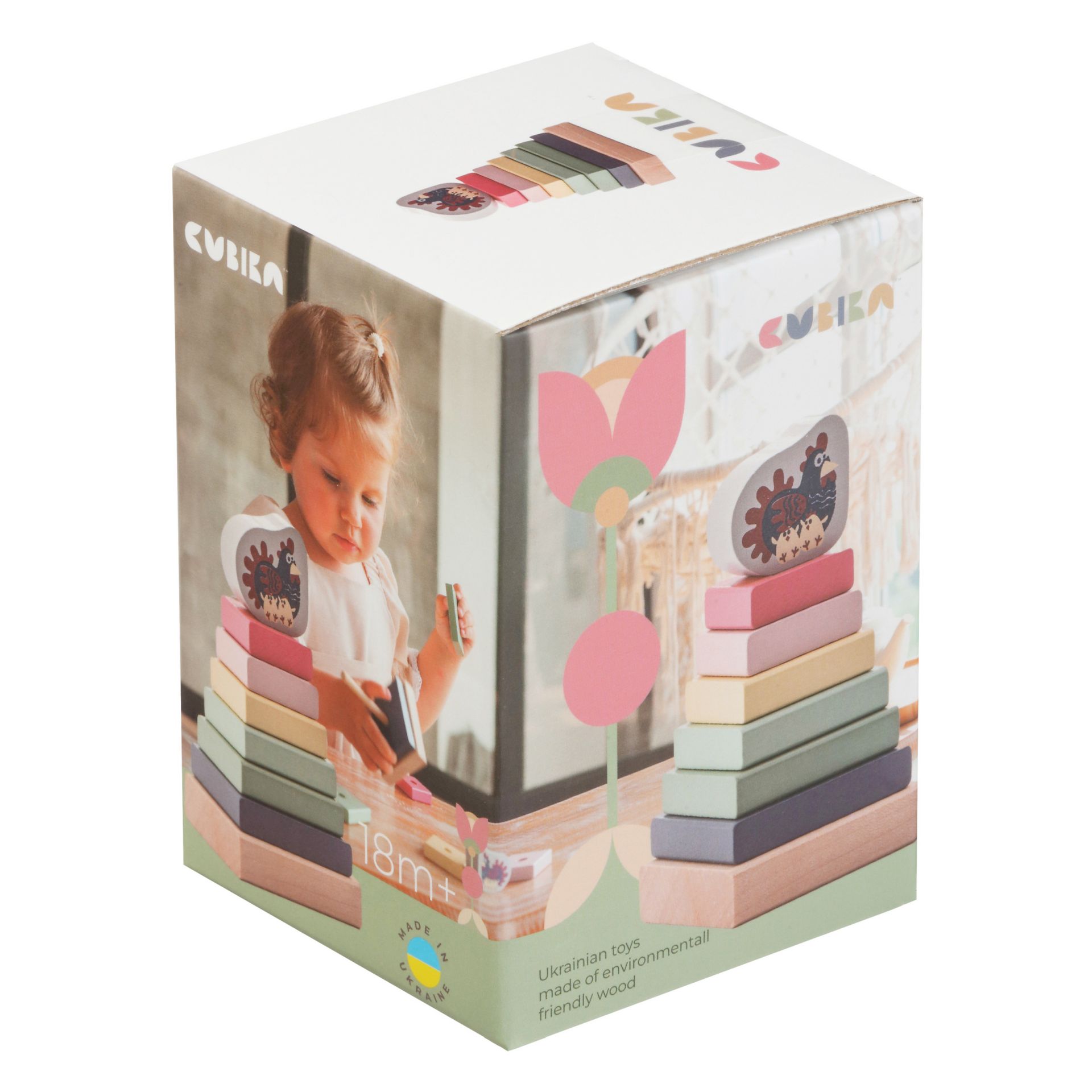 CUBIKA Pastel 15894 Barevná pyramida se slepičkou